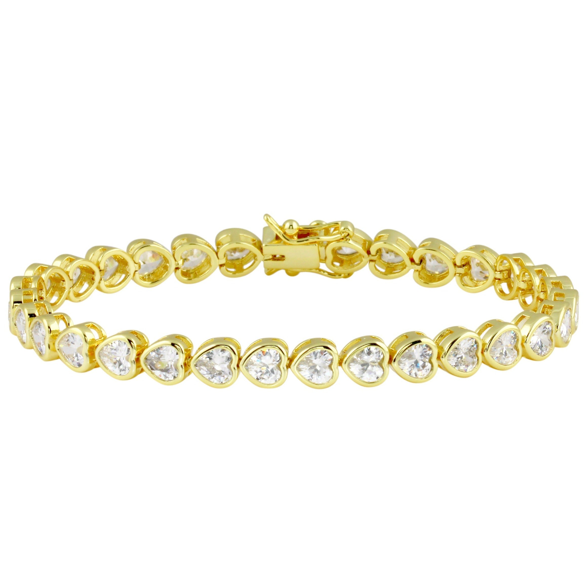 Bezel Heart Tennis Bracelet