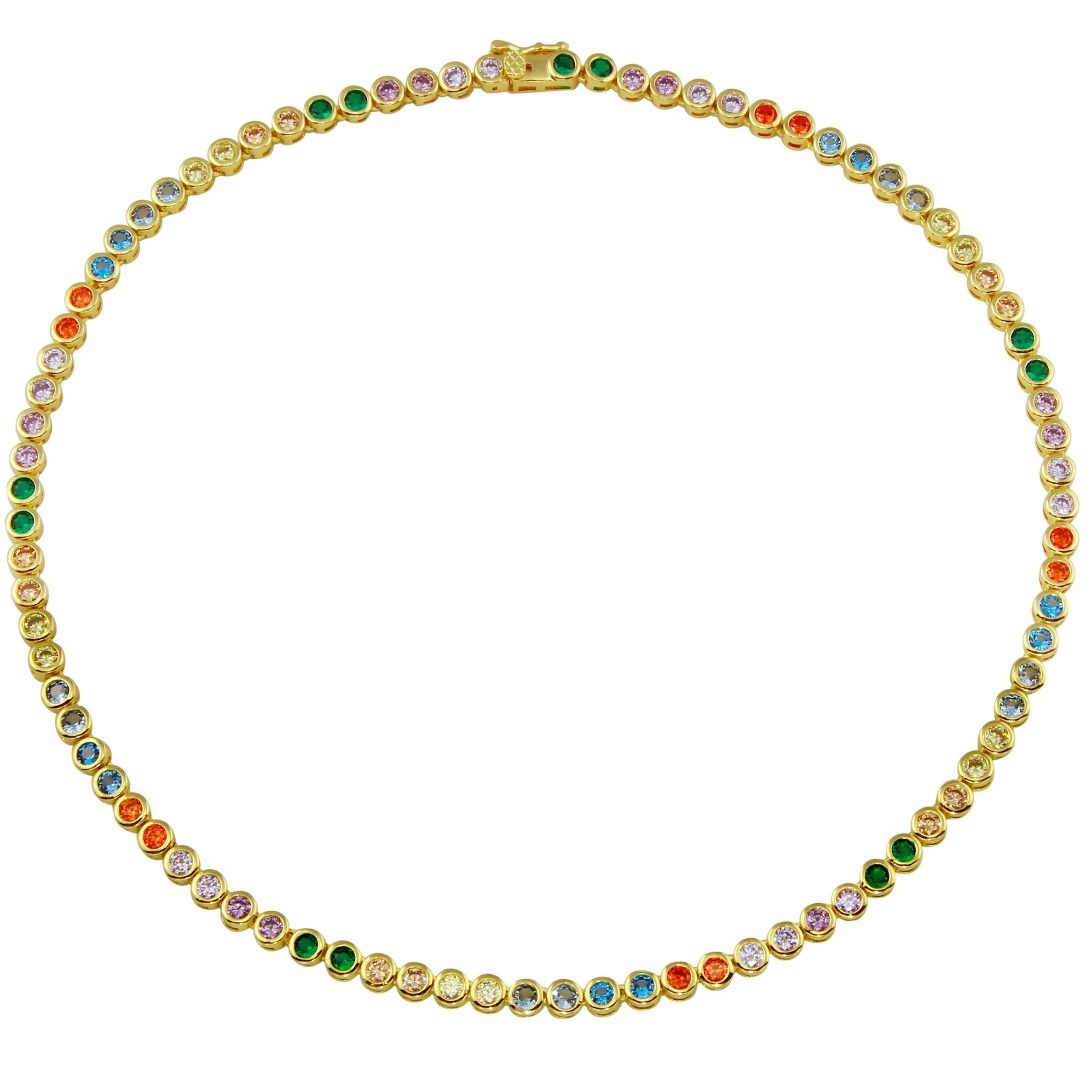 Rainbow Bezel Tennis Choker