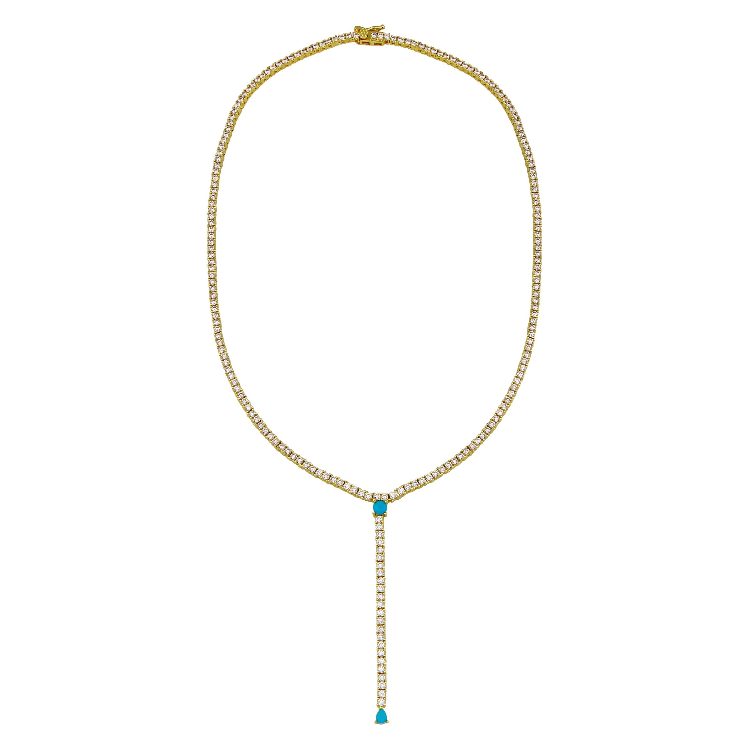 Teardrop Turquoise Gala Tennis Lariat