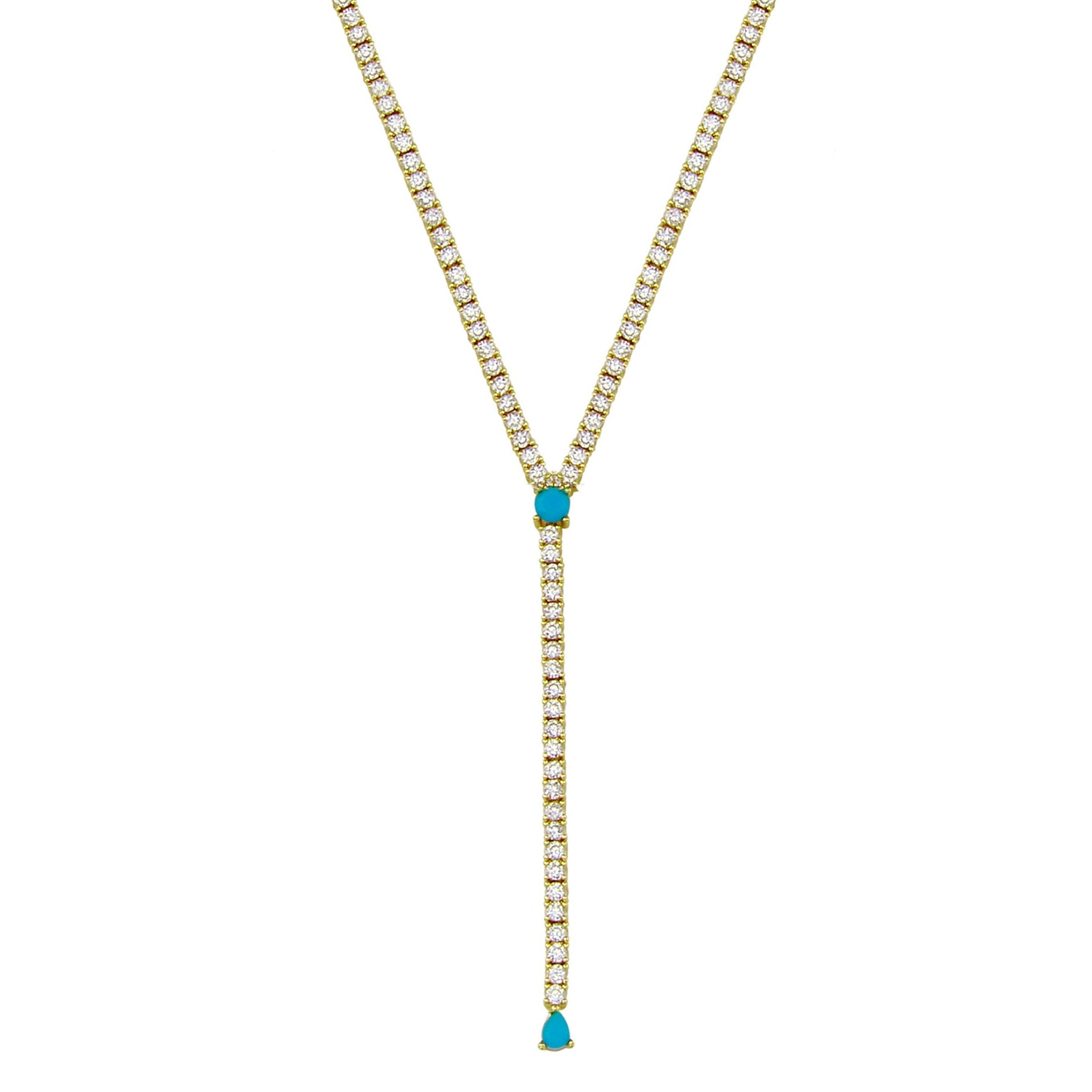 Teardrop Turquoise Gala Tennis Lariat