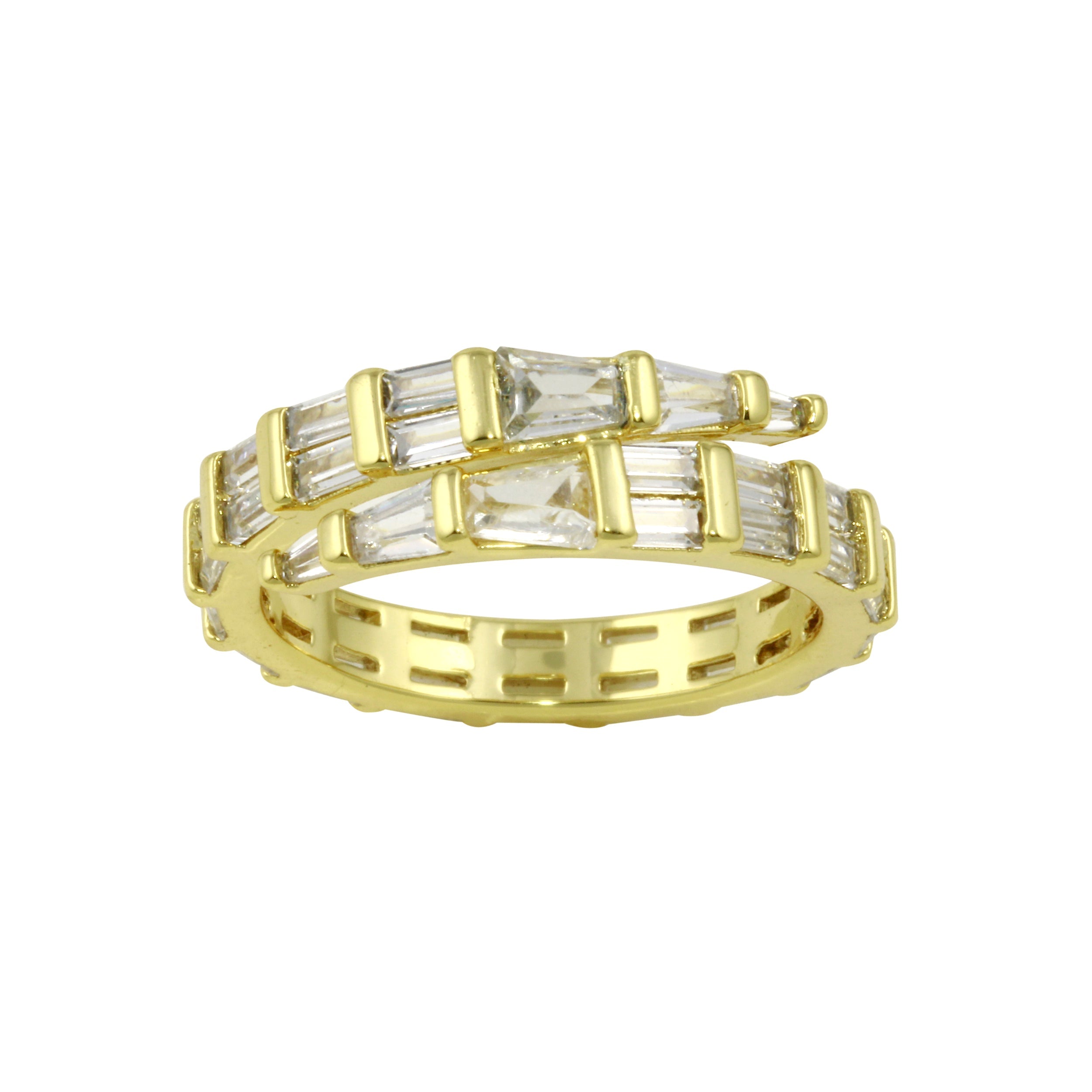 Dual Baguette Spiral Ring