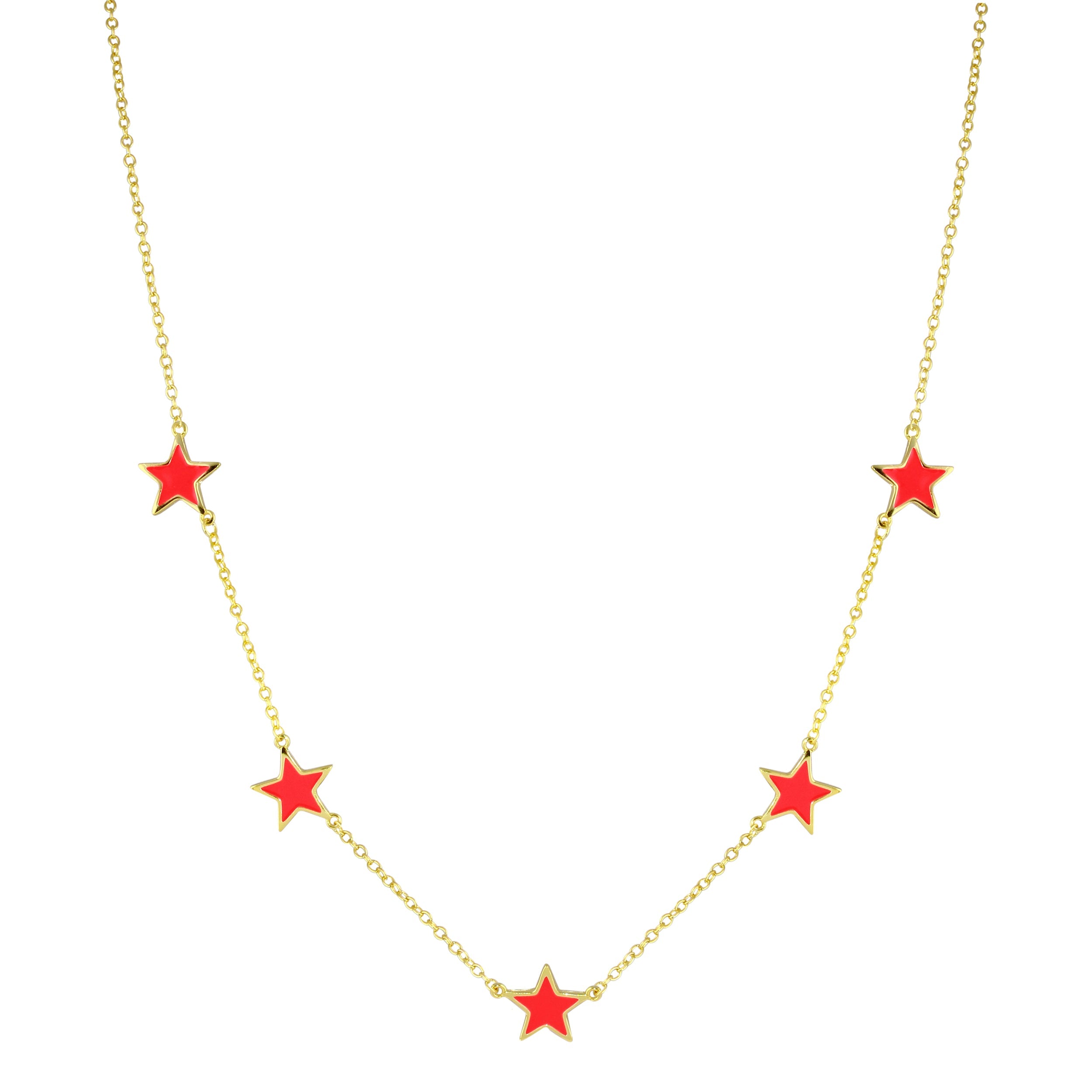 Color Enamel Star Necklace