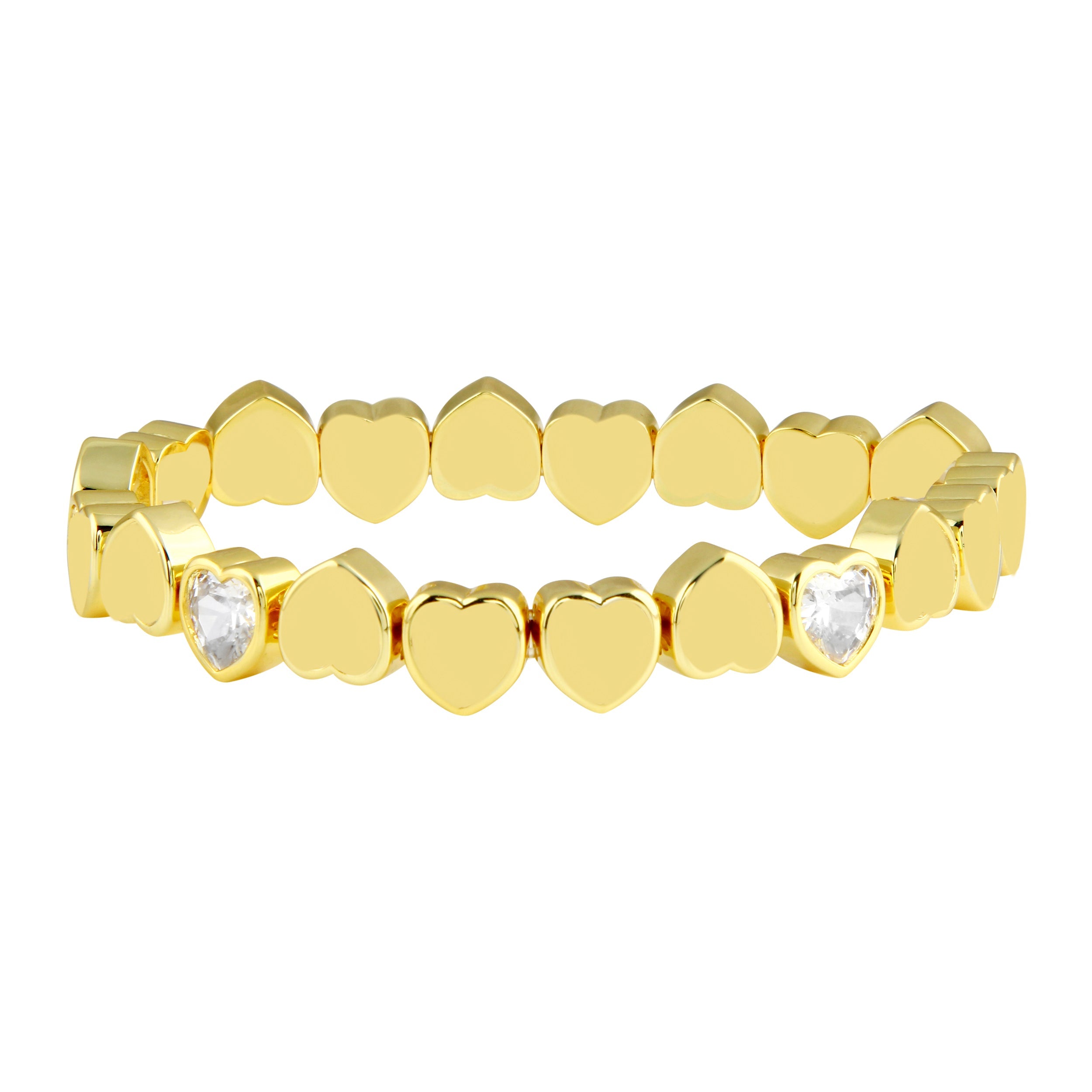 Solid Stretchy Heart Bezel Bracelet