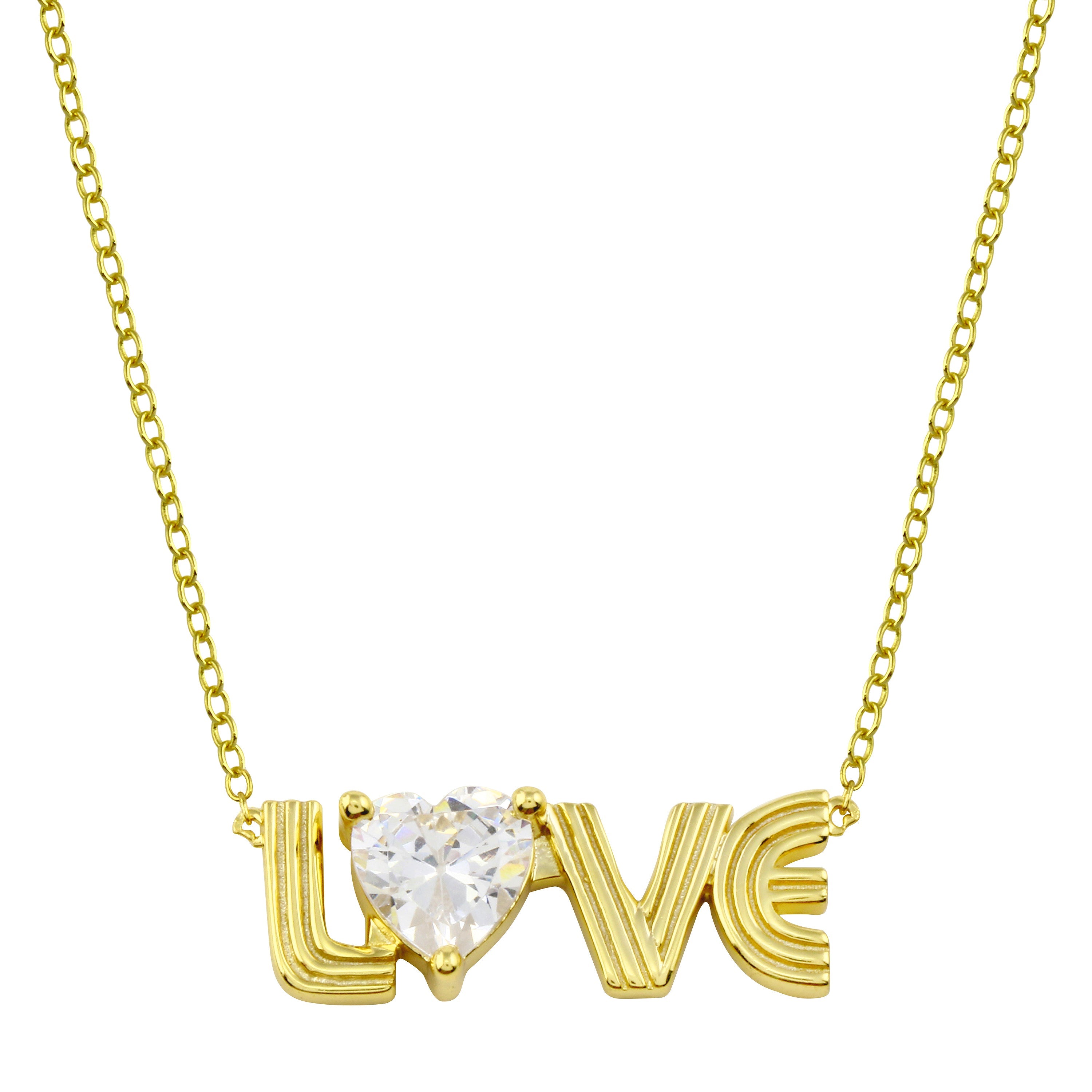 Fluted LOVE Necklace