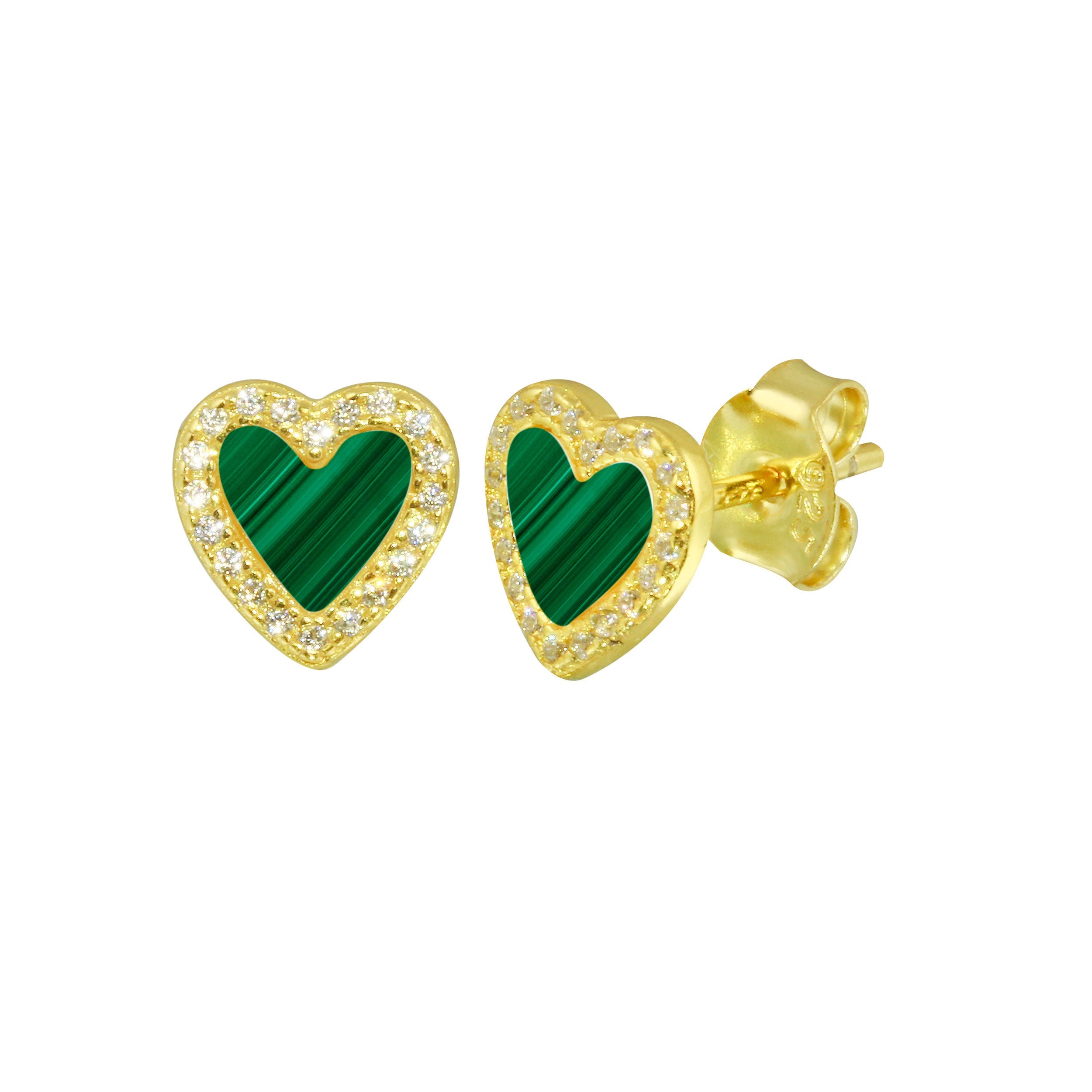 Stone Heart Studs