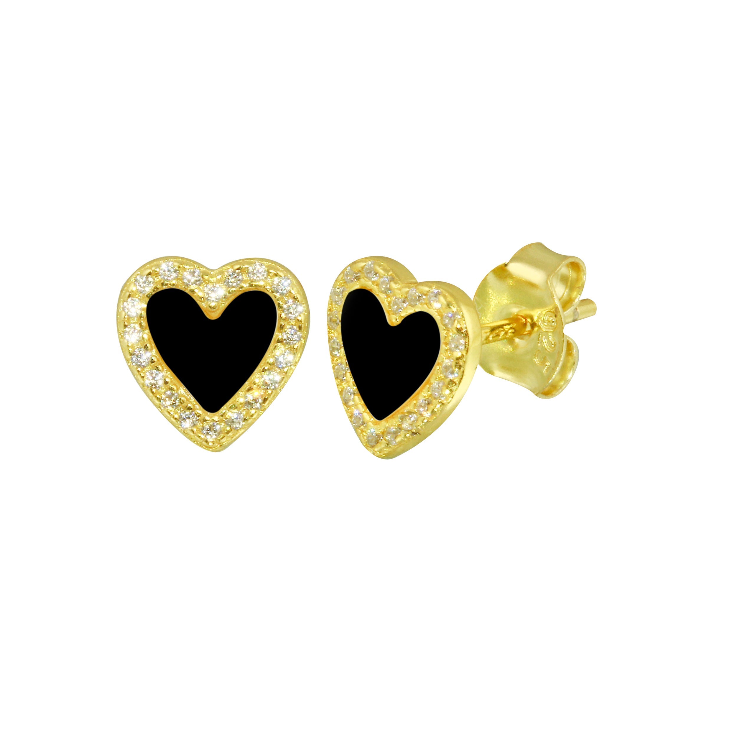 Stone Heart Studs