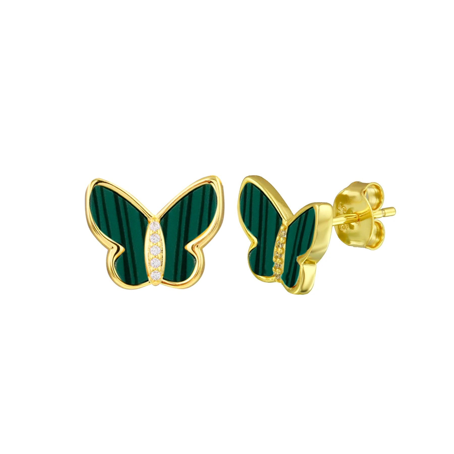 Malachite Butterfly Studs