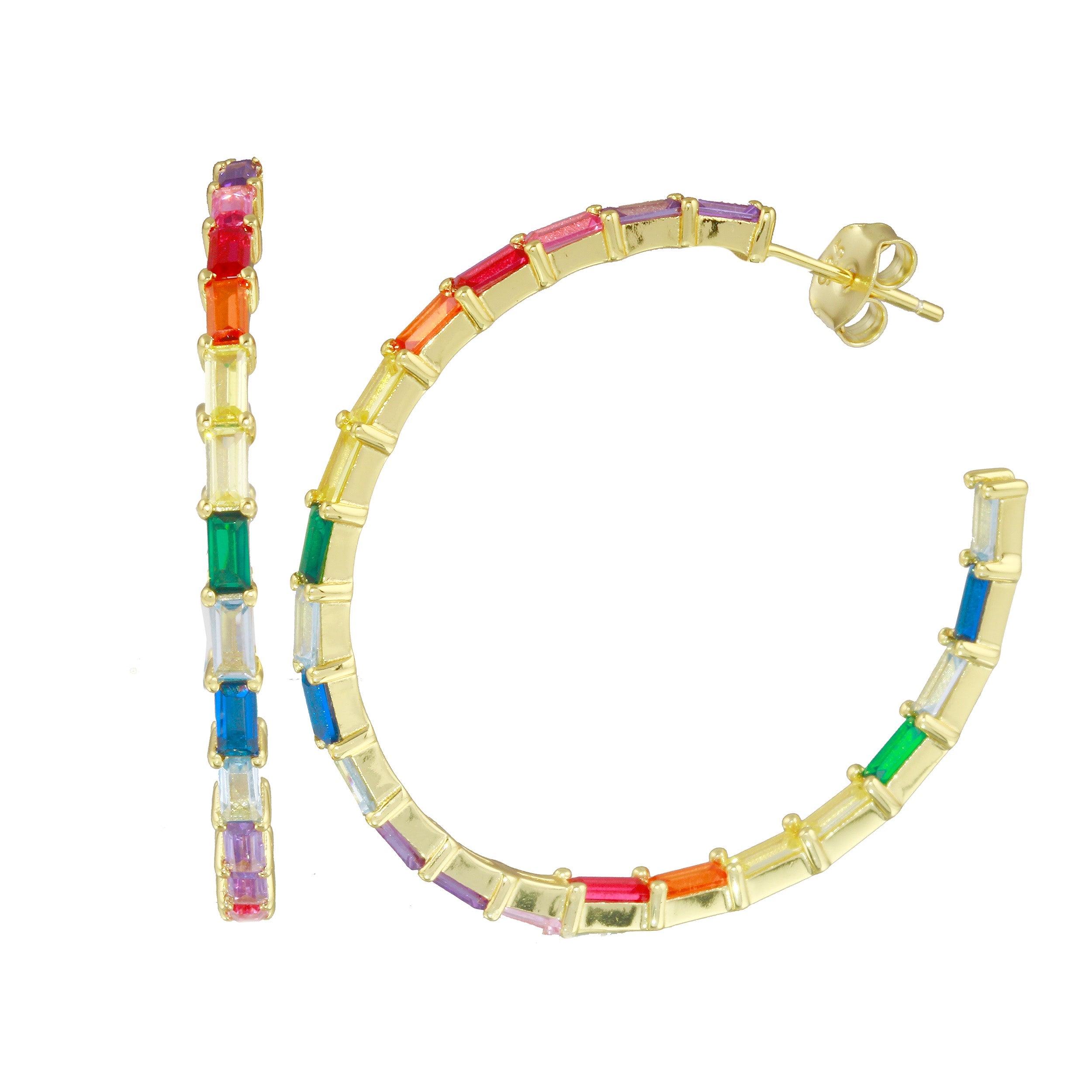 Baguette Rainbow Hoops