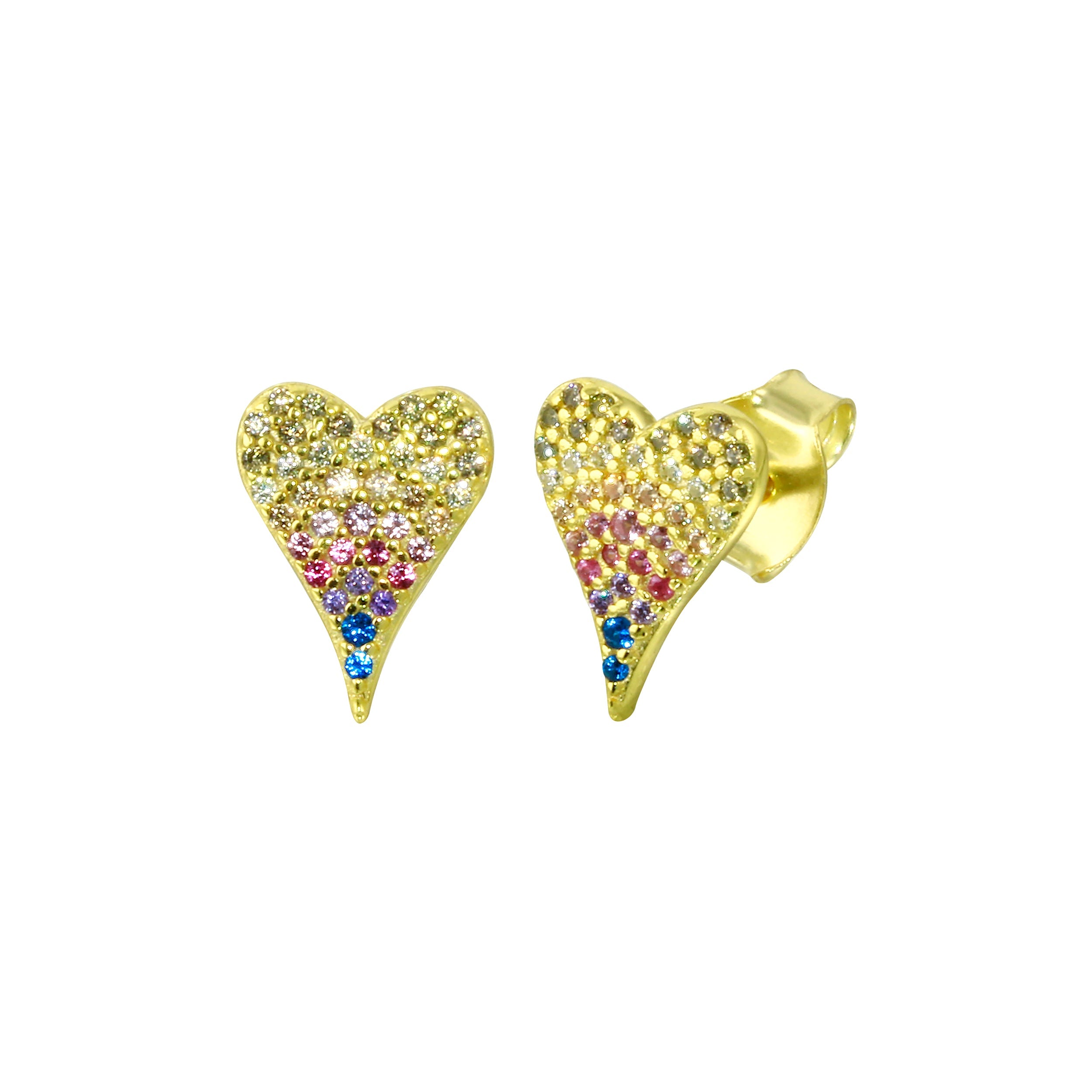 Rainbow Perfect Heart Stud