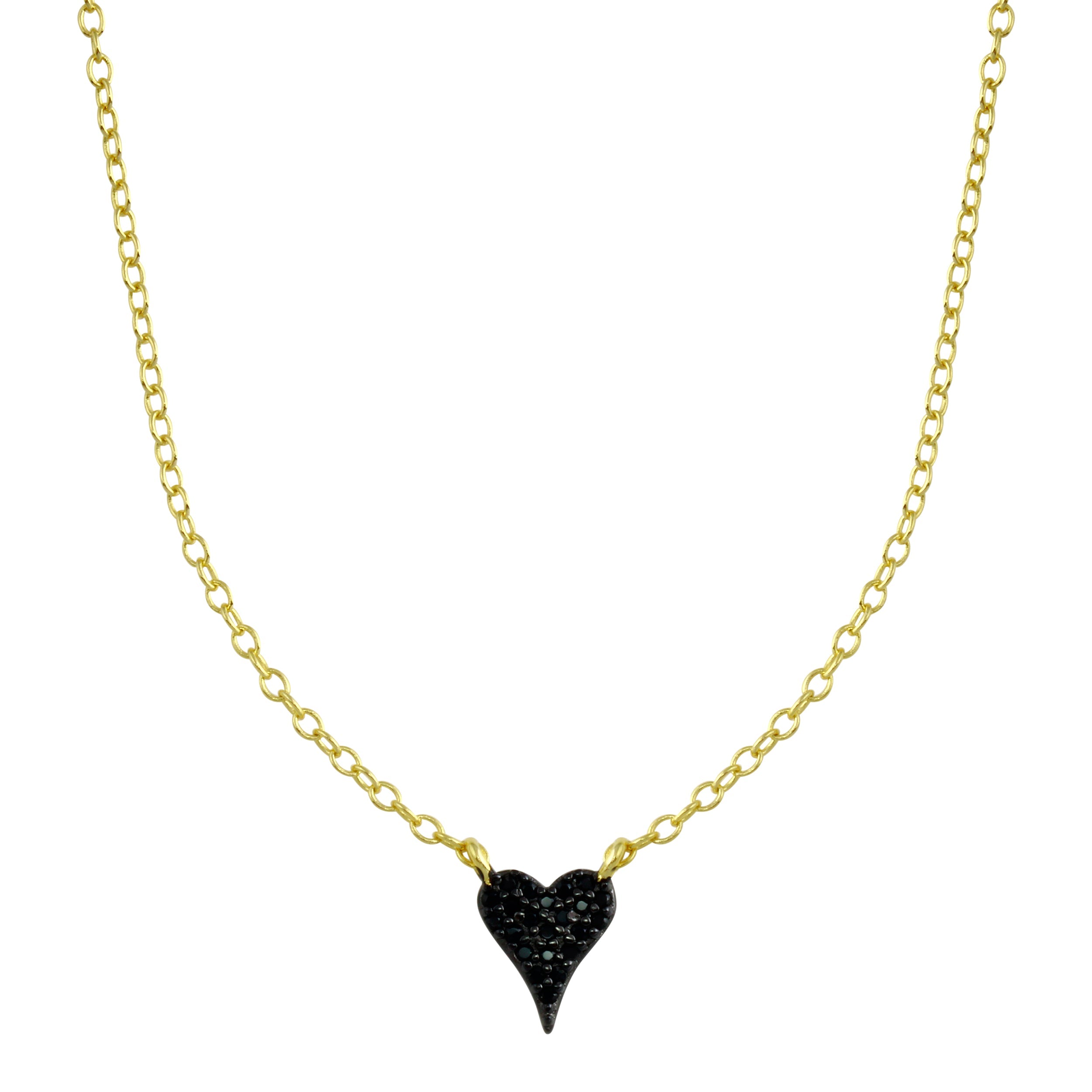 Micro Black Heart Necklace