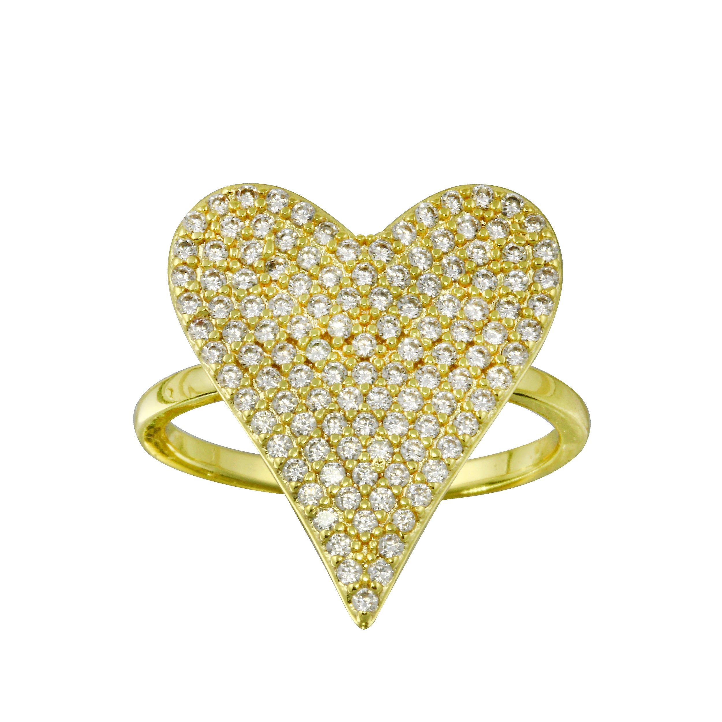 Open Pave Heart Ring