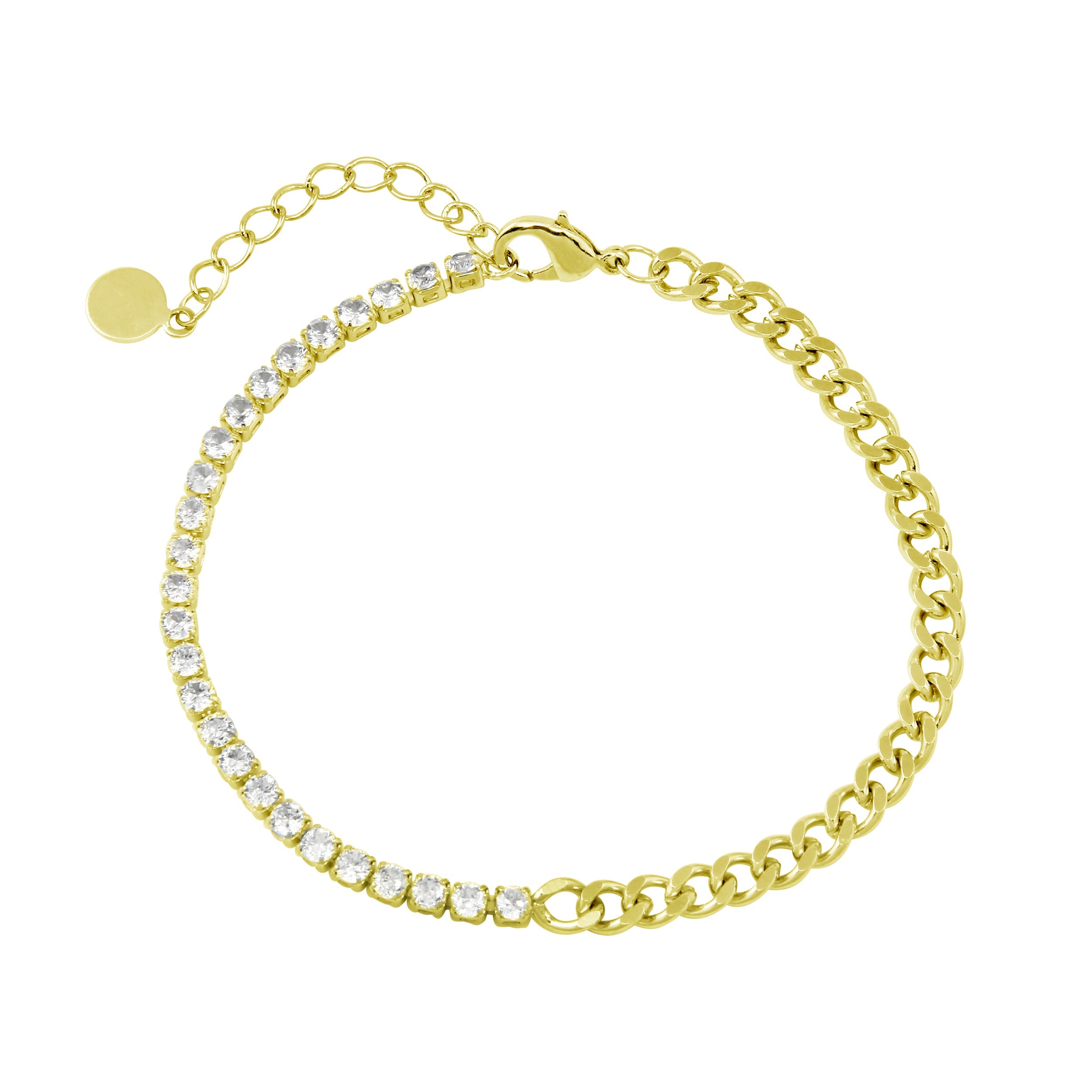 Half Tennis Cuban Bracelet