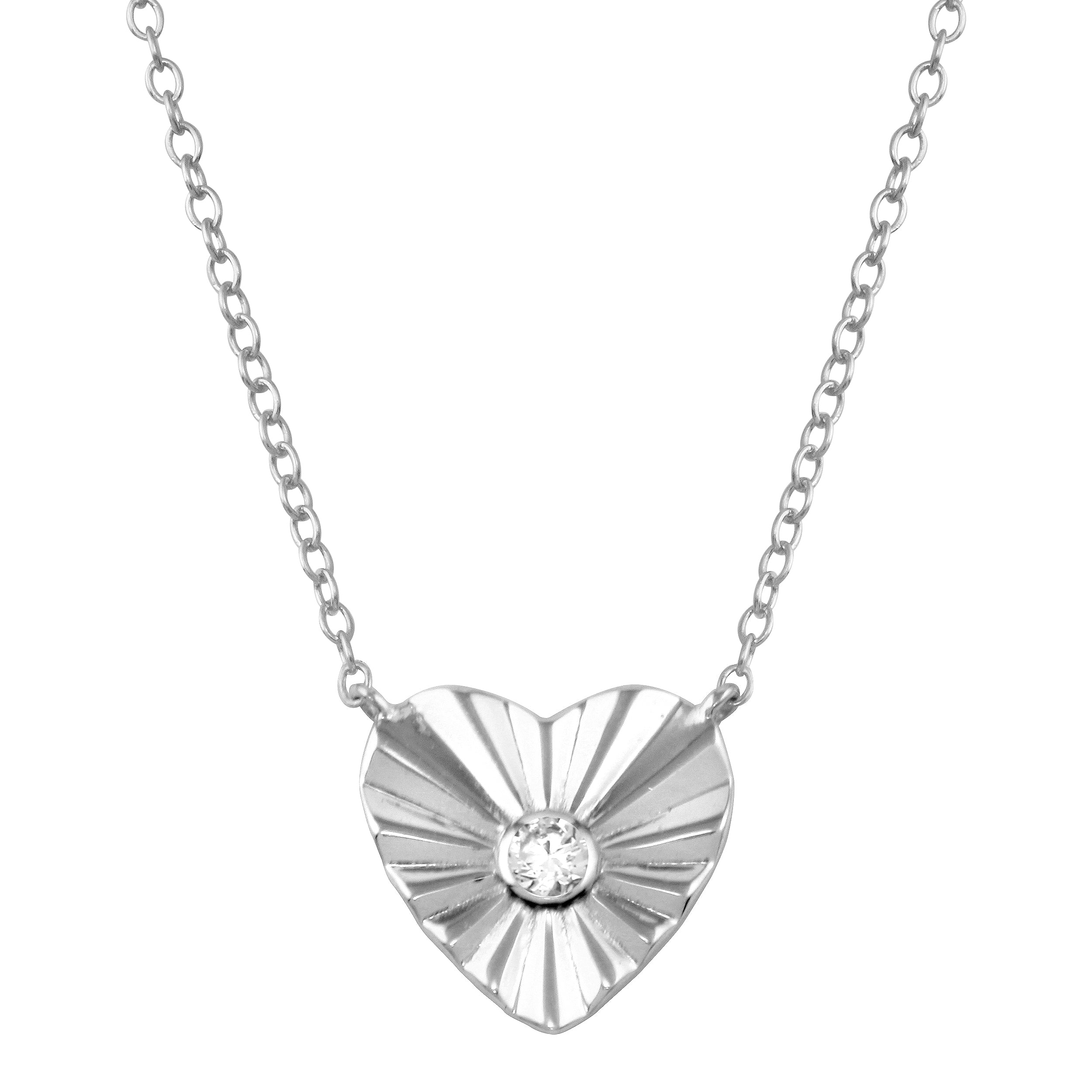 Fluted Heart Necklace