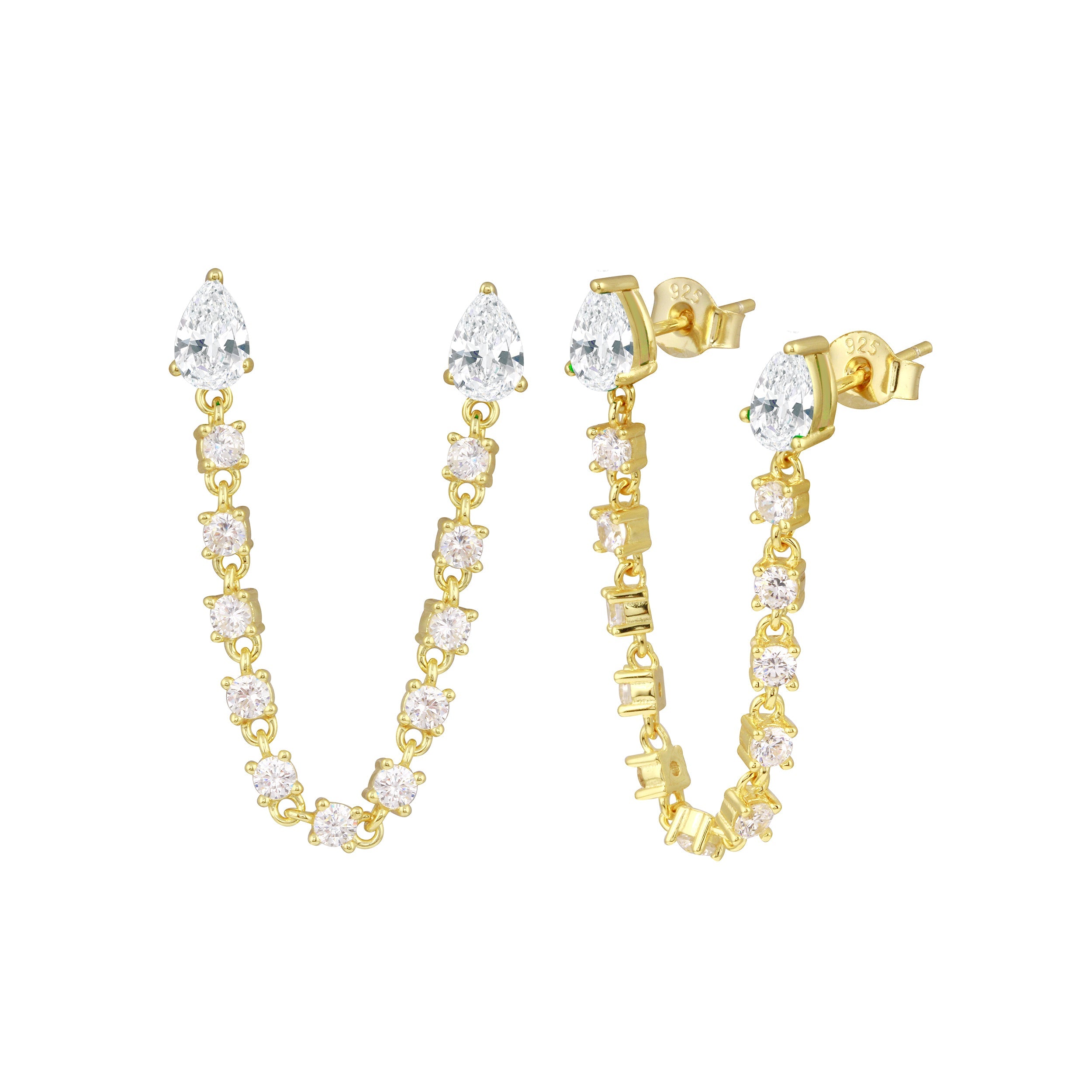 Double Diamond Chain Stud