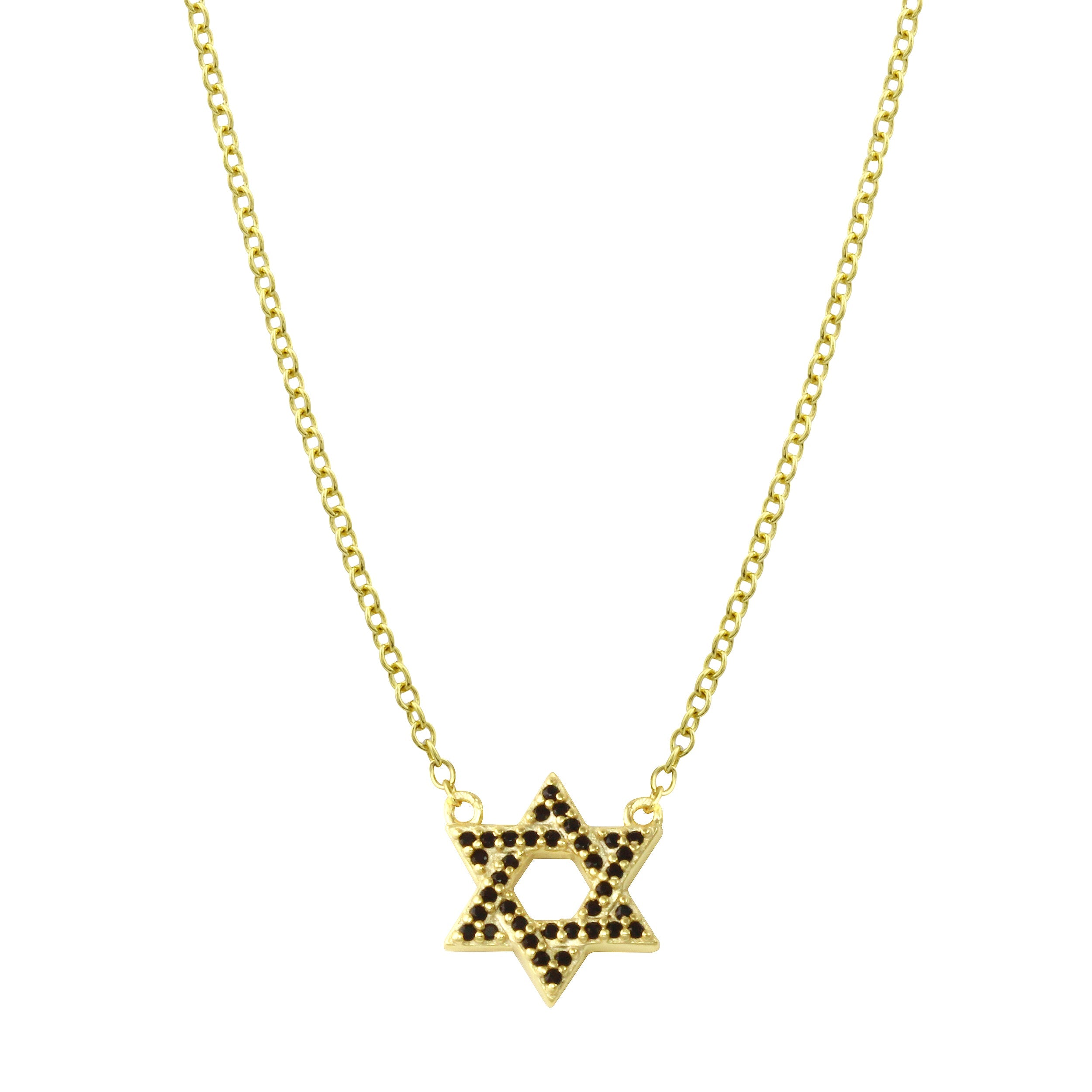 Small Pave Star of David Necklace