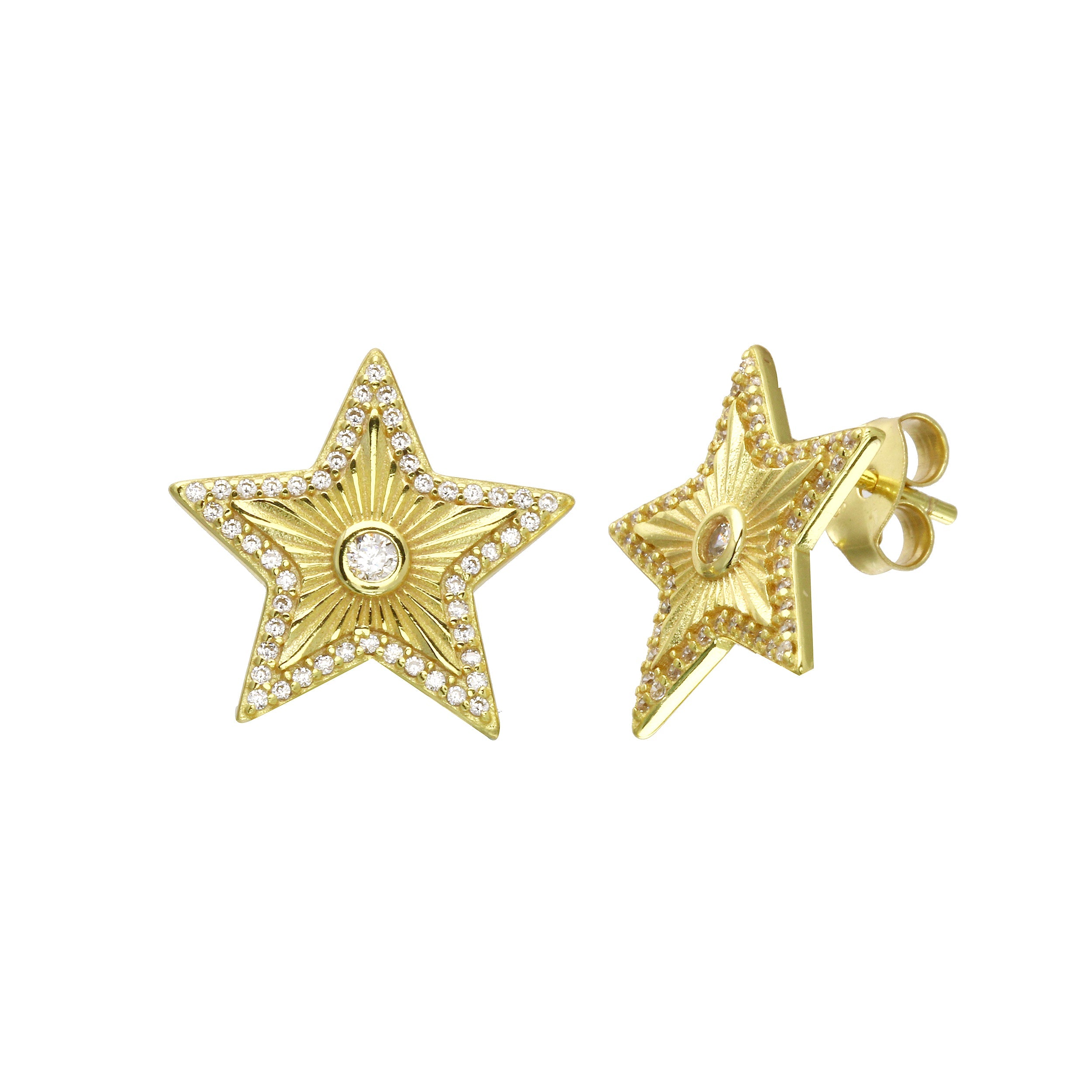 Fluted Star Studs