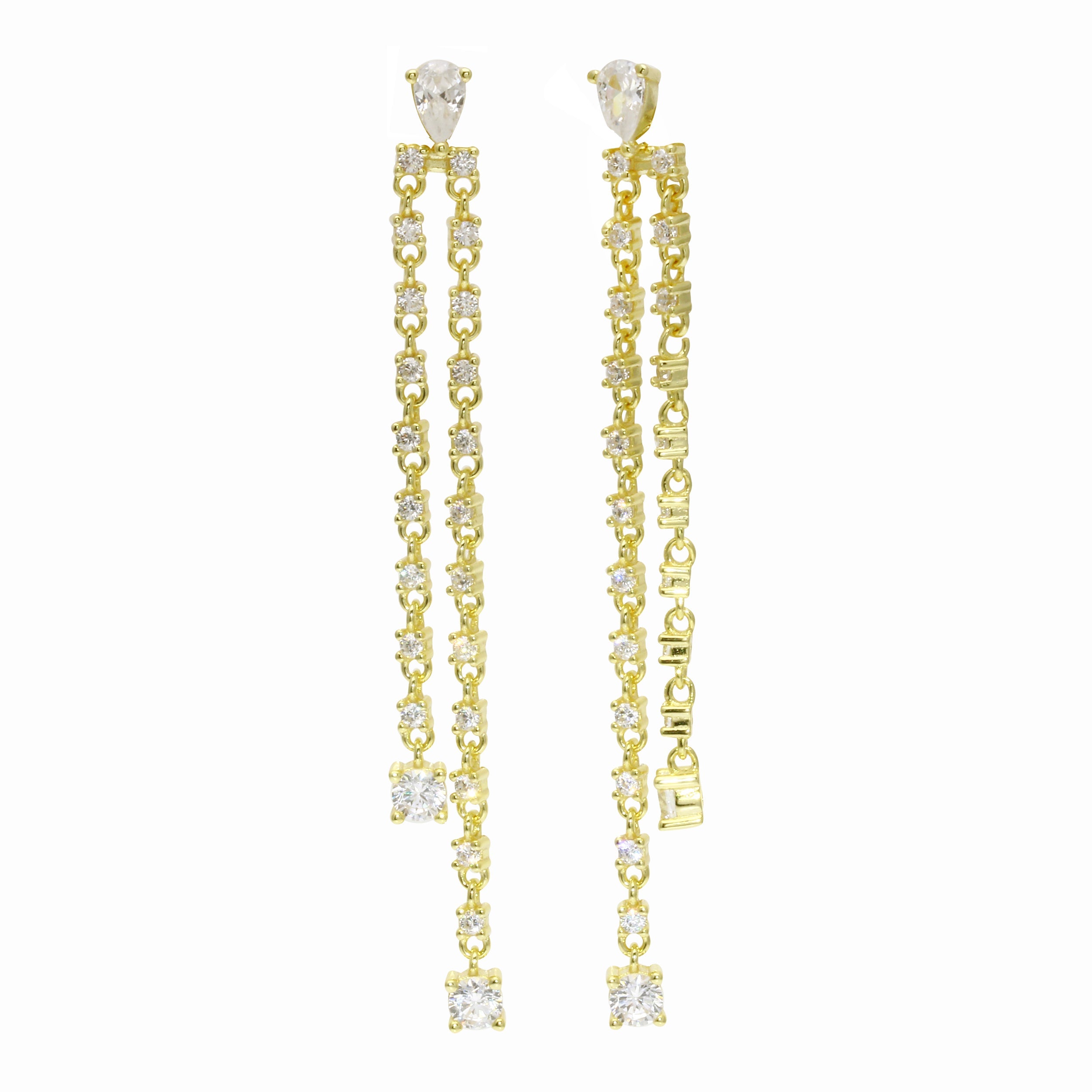 Diamond Drop Removable Back Earrings