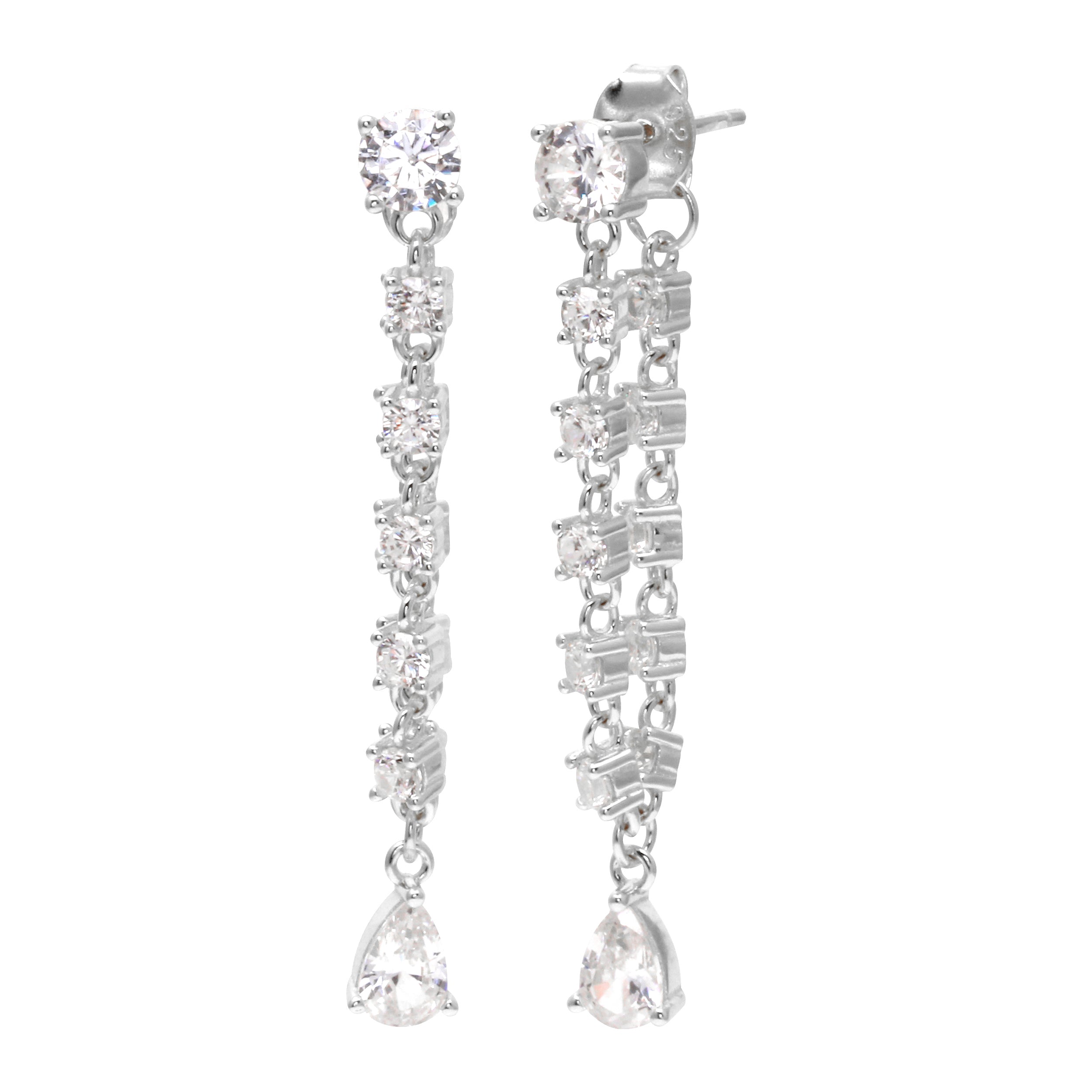 Diamond Loop Drop Earrings