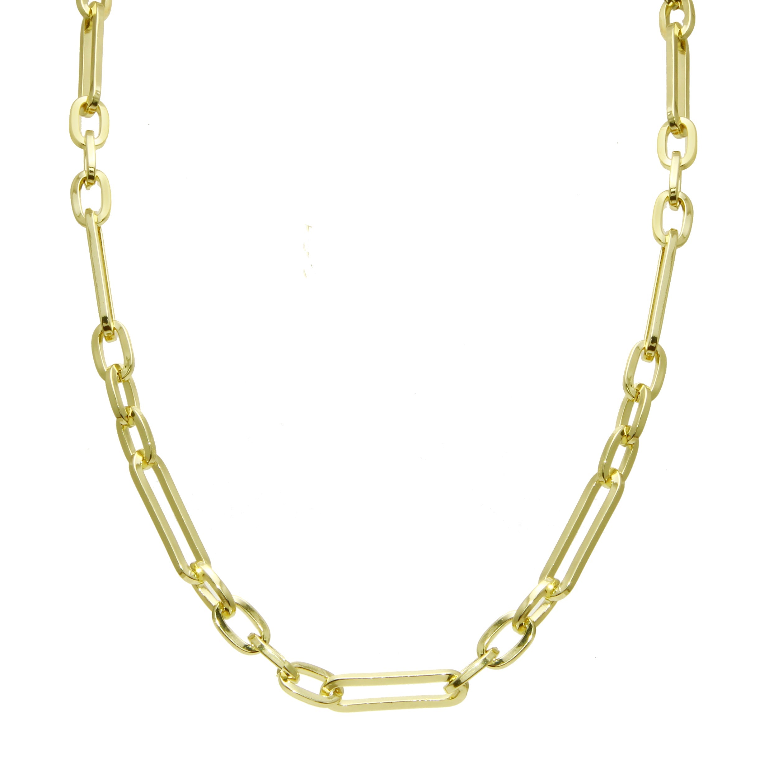 Elongated Paperclip Chain Necklace