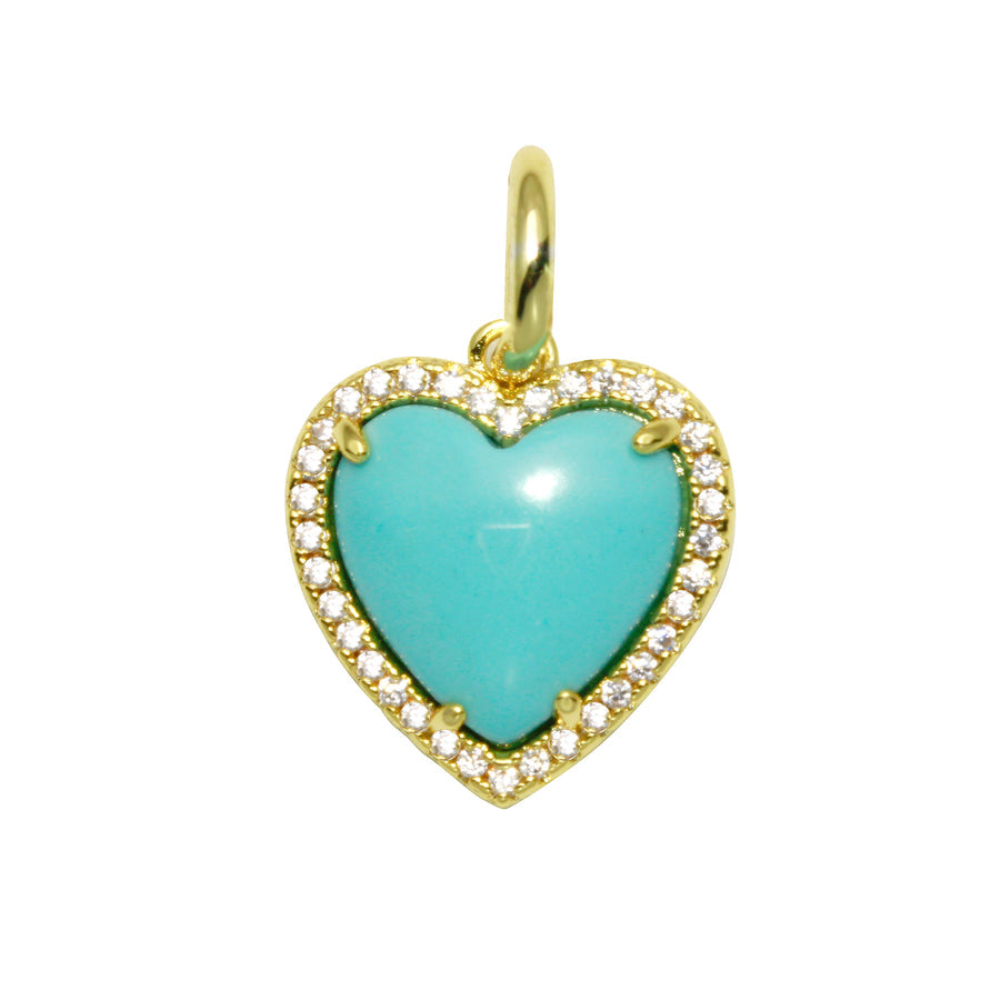 Small Stone Heart Charm