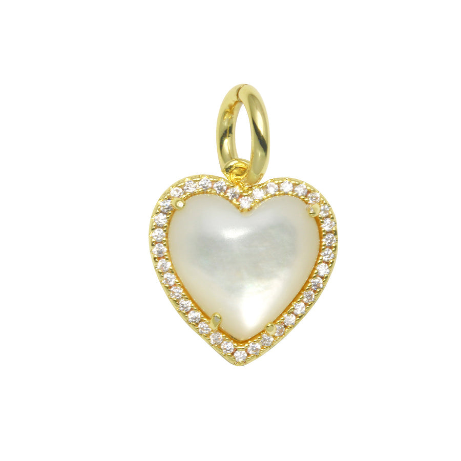 Small Stone Heart Charm