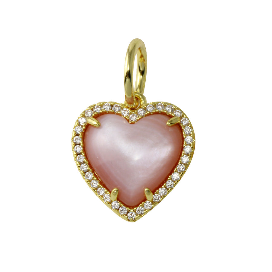 Small Stone Heart Charm