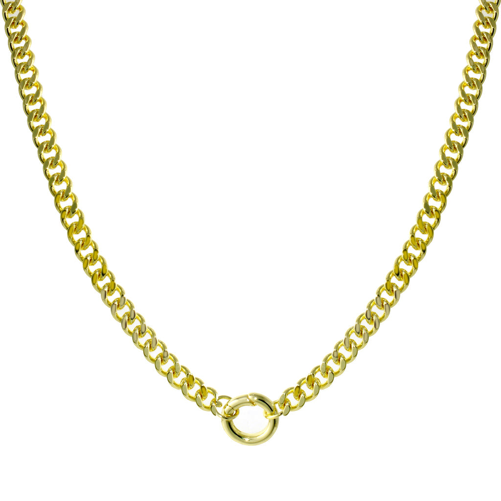 Push Clasp Cuban Chain Necklace