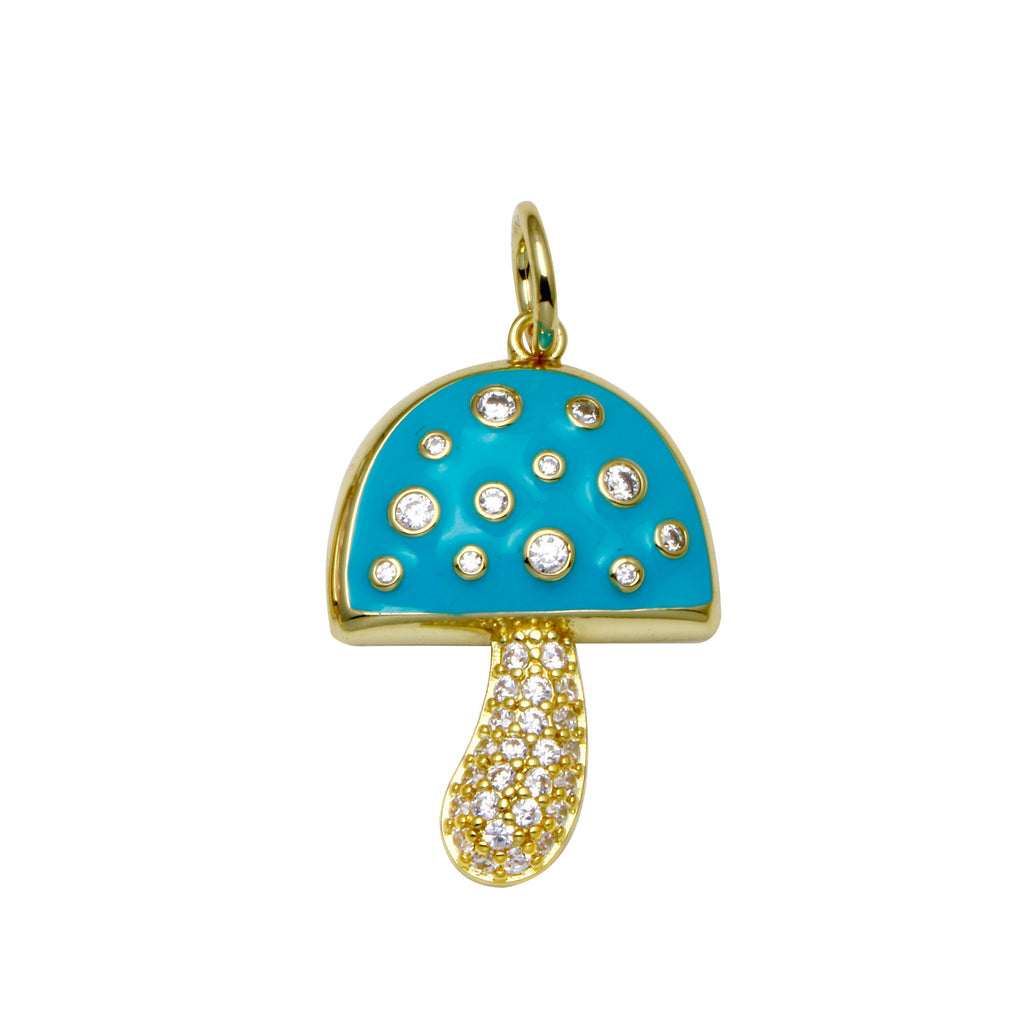 Enamel & Pave Mushroom Charm