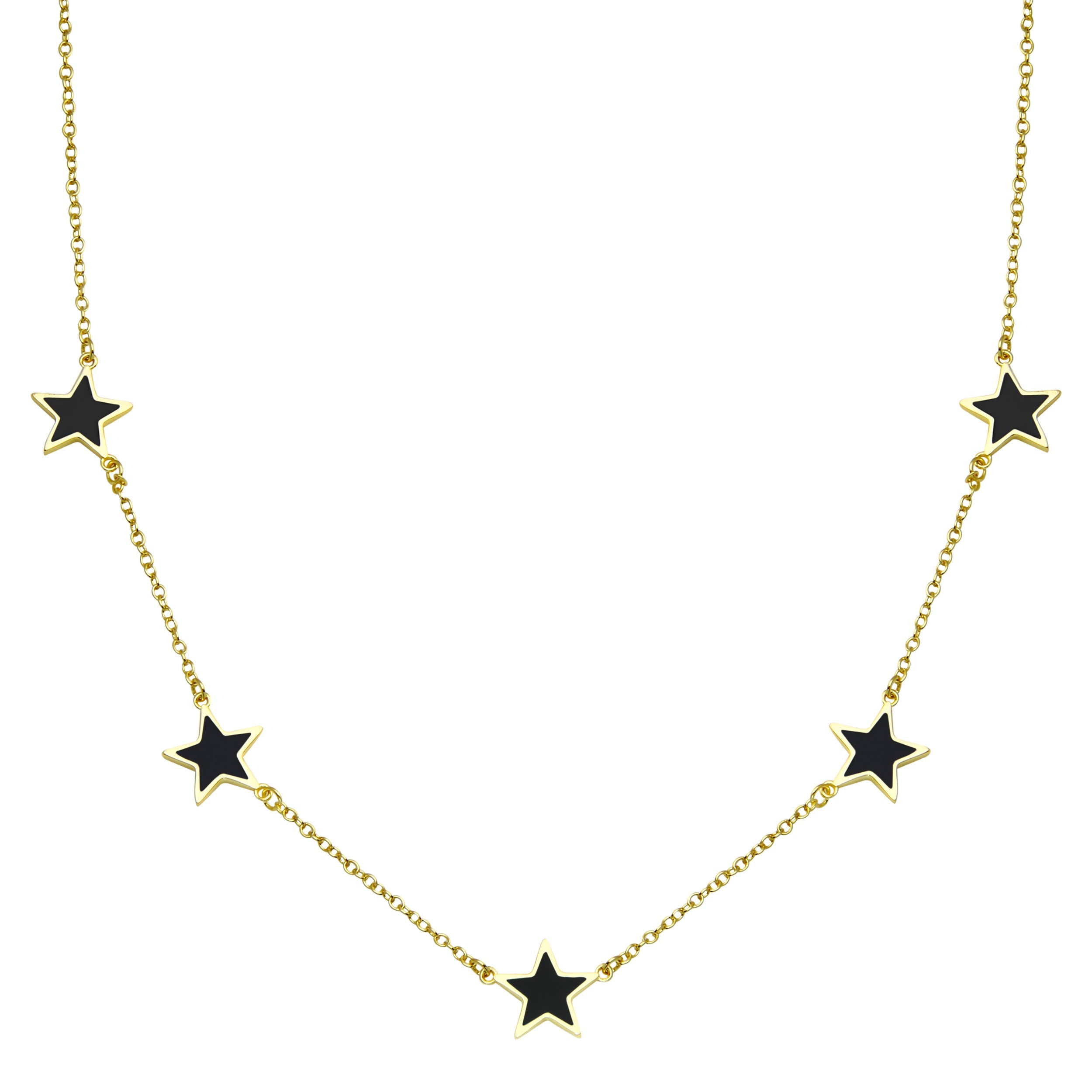 Black Enamel Star Necklace