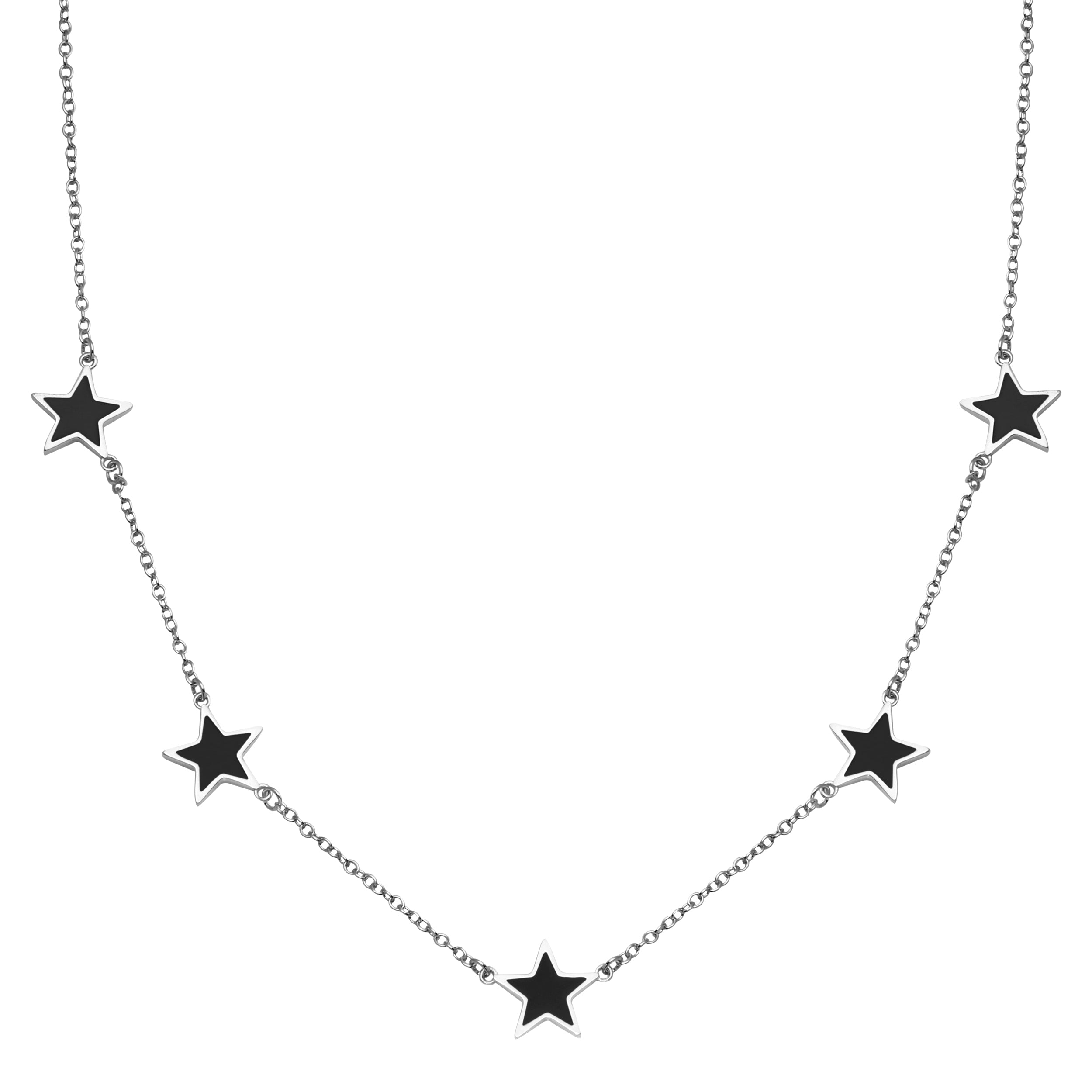 Black Enamel Star Necklace