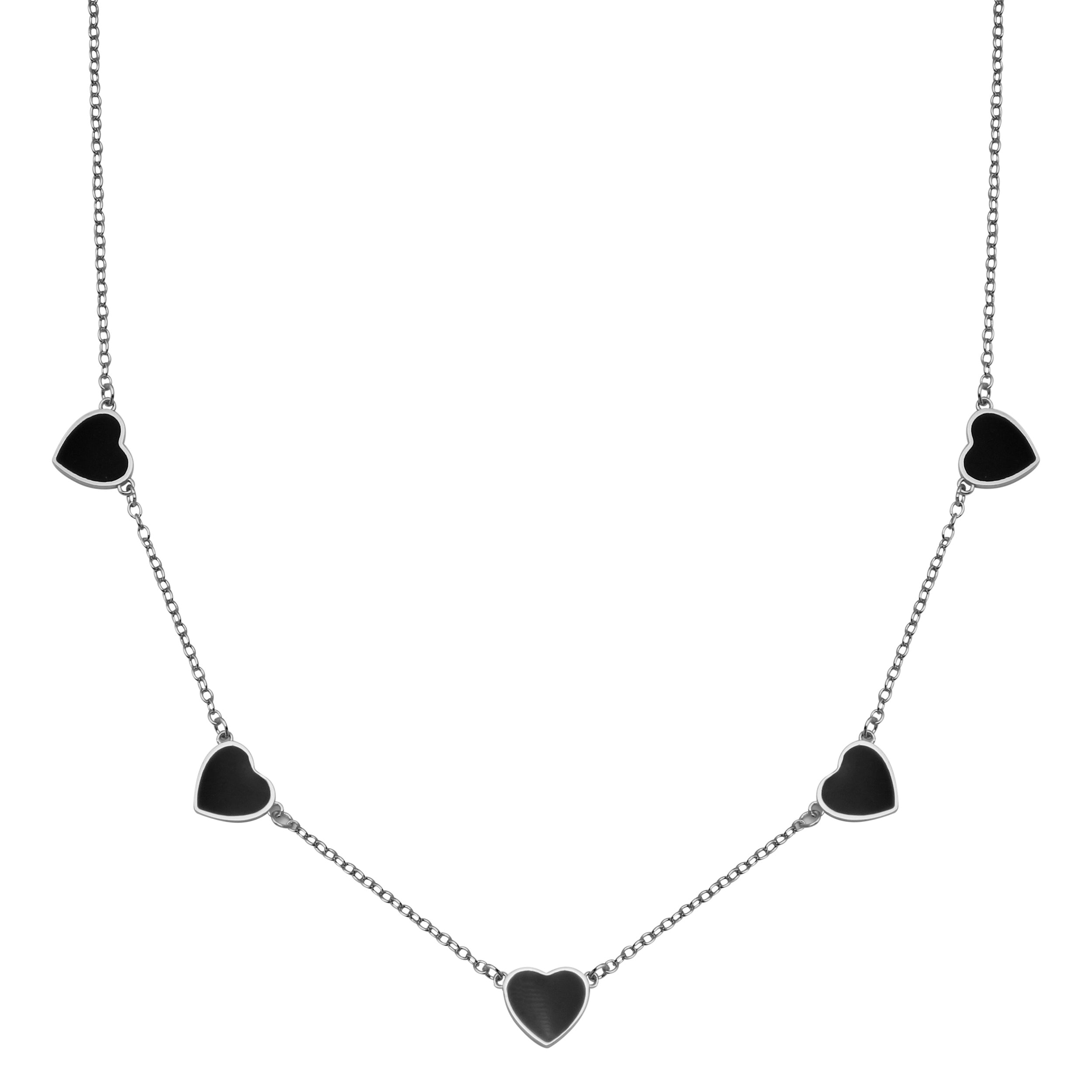 Enamel Multi Heart Necklace