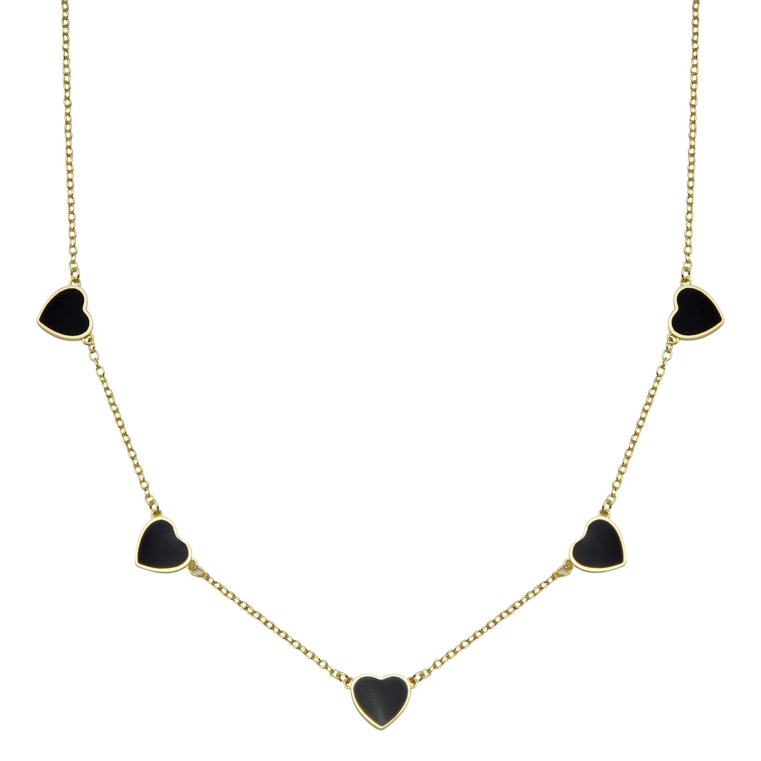 Enamel Multi Heart Necklace