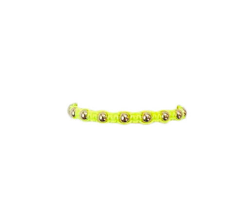 NEON YELLOW MACRAME BRACELET WITH YELLOW GOLD FILLED BEADS