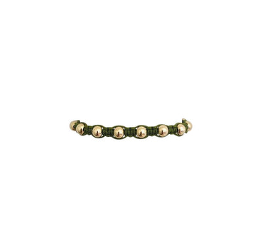 OLIVE MACRAME BRACELET WITH YELLOW GOLD FILLED BEADS