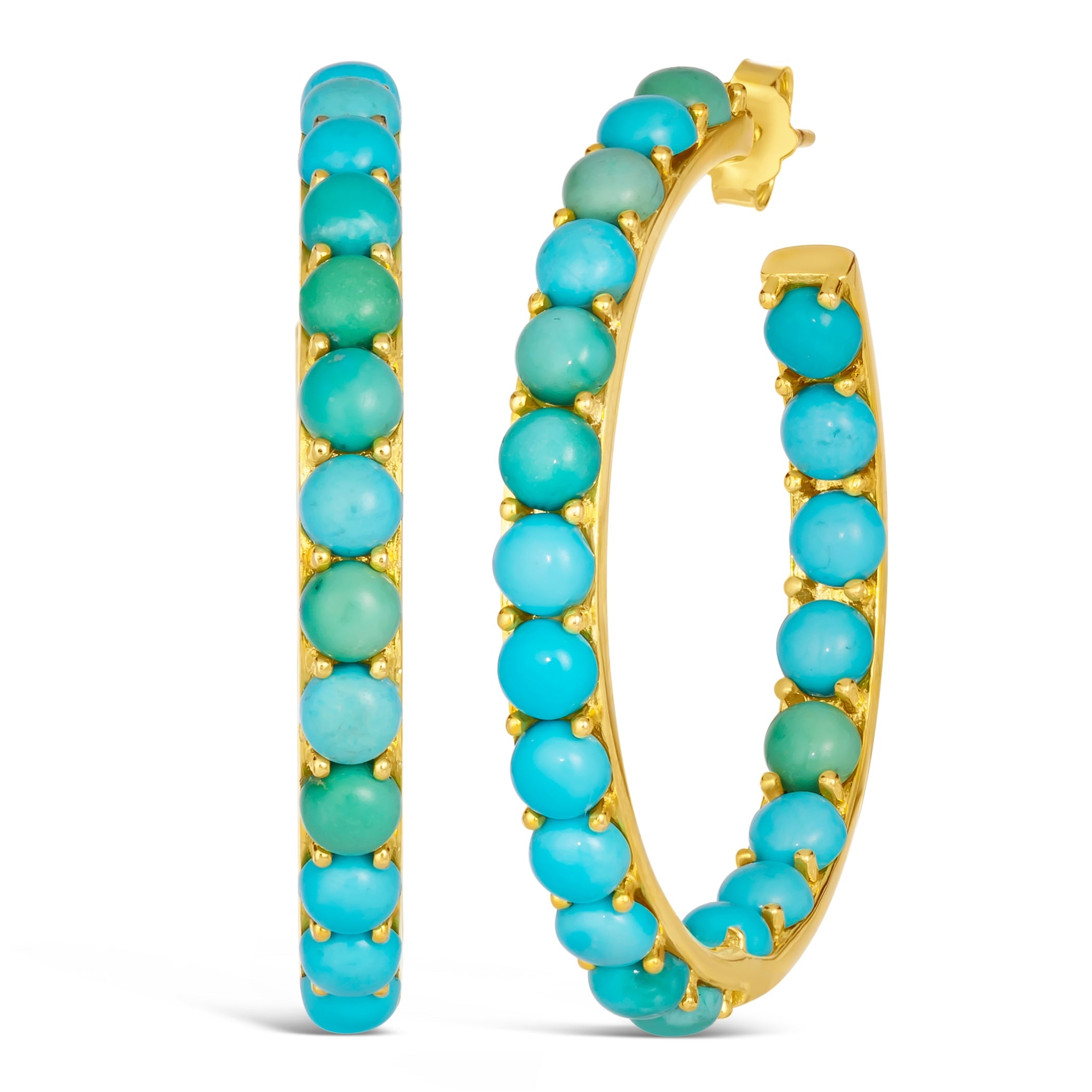 Olivia 49 Gold Blue Turquoise Hoop