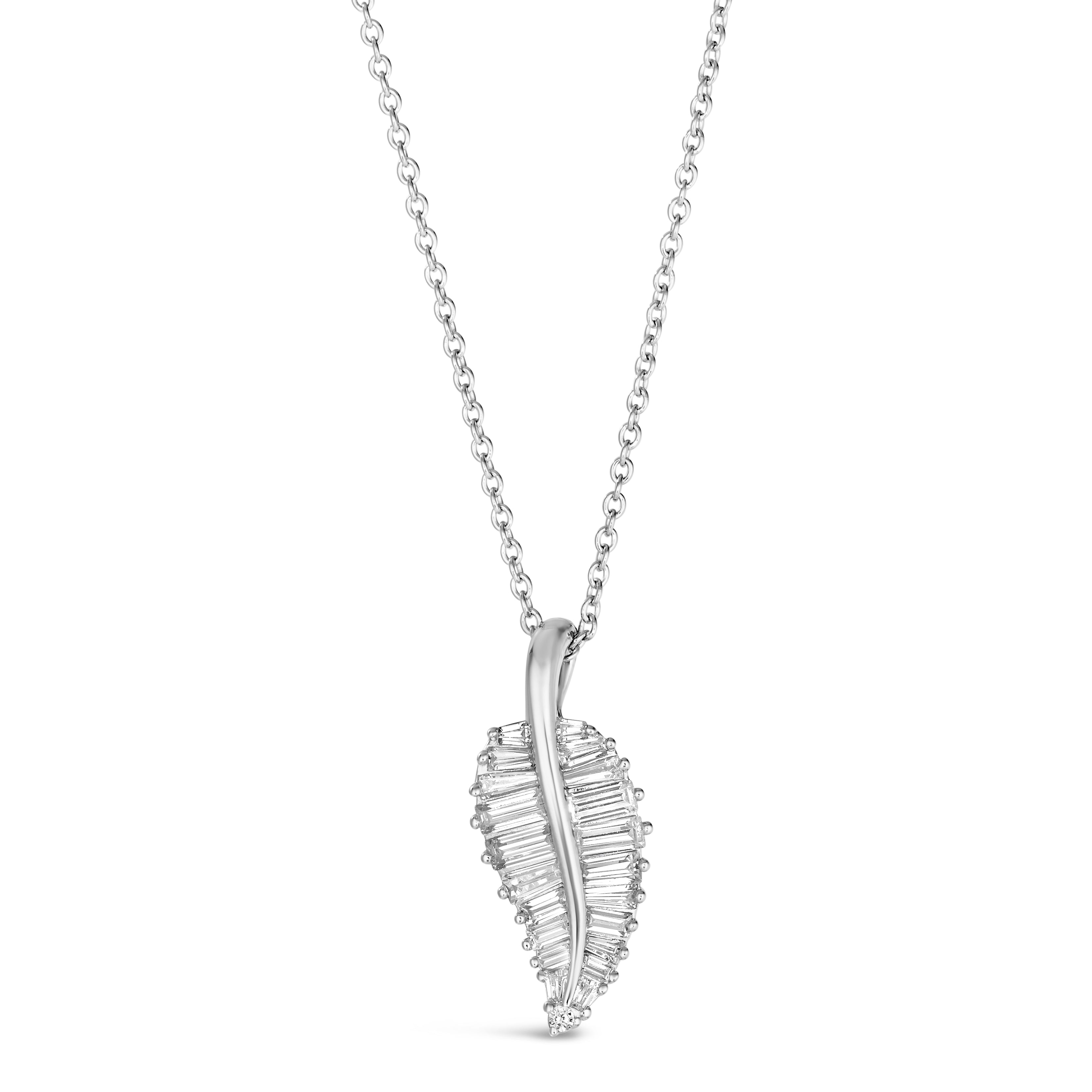 Diamond Crystalline Leaf Necklace