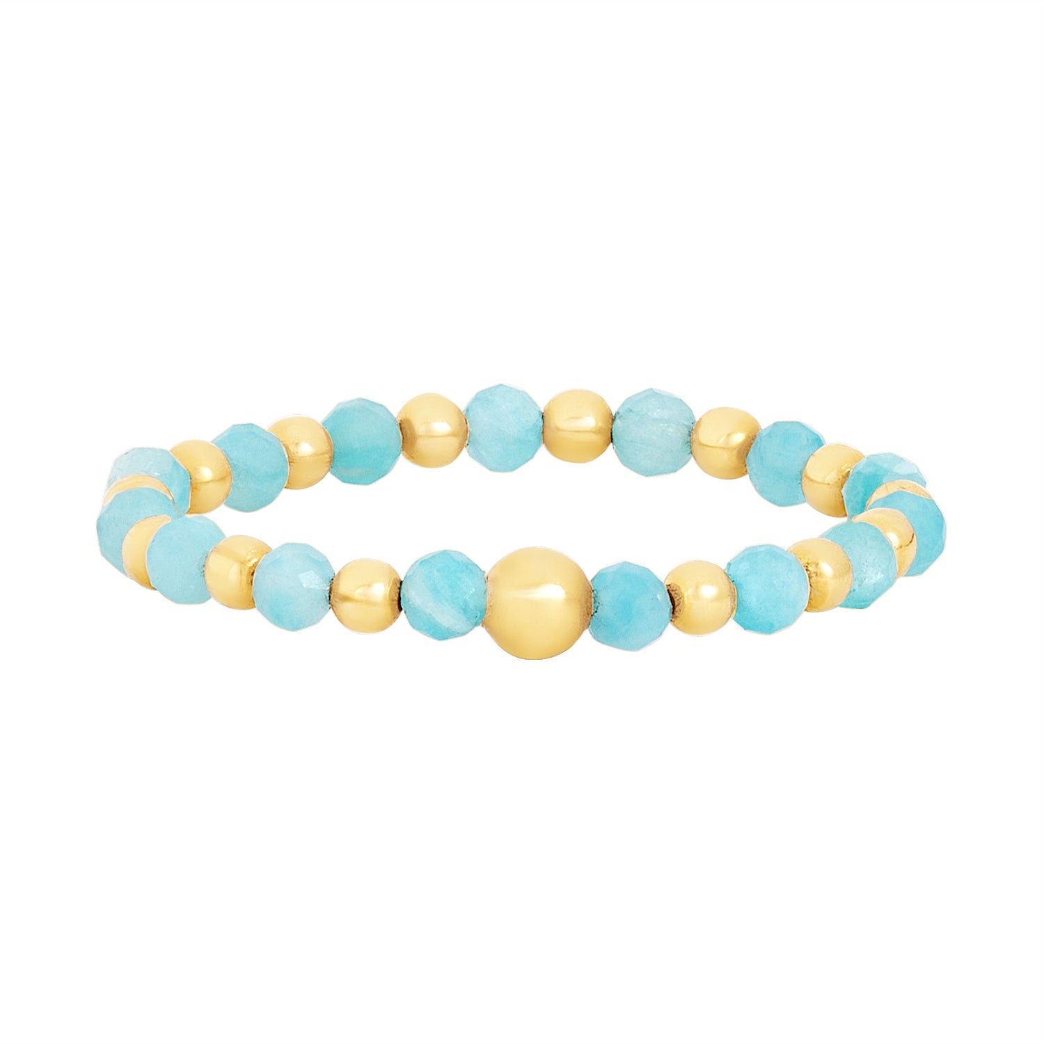 2MM Signature Ring with Icy Amazonite Gold Pattern