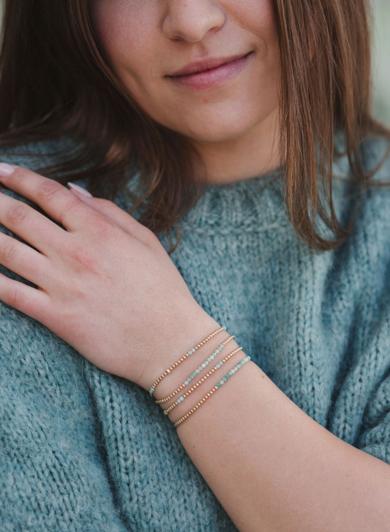 2MM Signature Bracelet with Amazonite Pattern