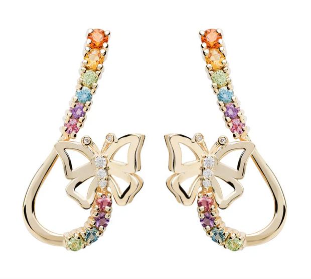BUTTERFLY EARRINGS (1327) - MIXED COLORS / YG