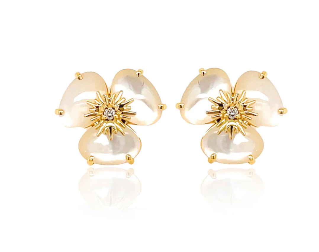 18K PENSÉE EARRINGS - (MEDIUM)