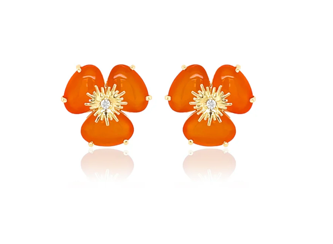 18K PENSÉE EARRINGS - (SMALL)