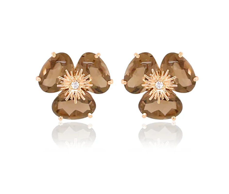 18K PENSÉE EARRINGS - (MEDIUM)