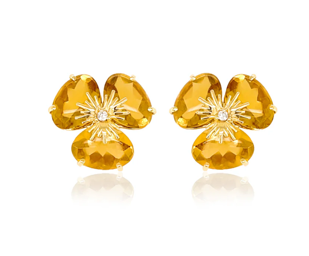 18K PENSÉE EARRINGS - (MEDIUM)