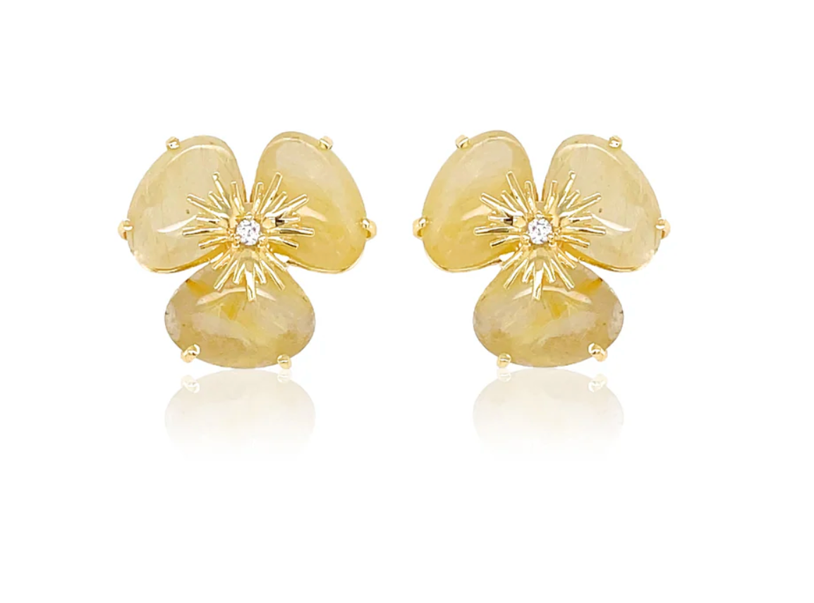 18K PENSÉE EARRINGS - (MEDIUM)