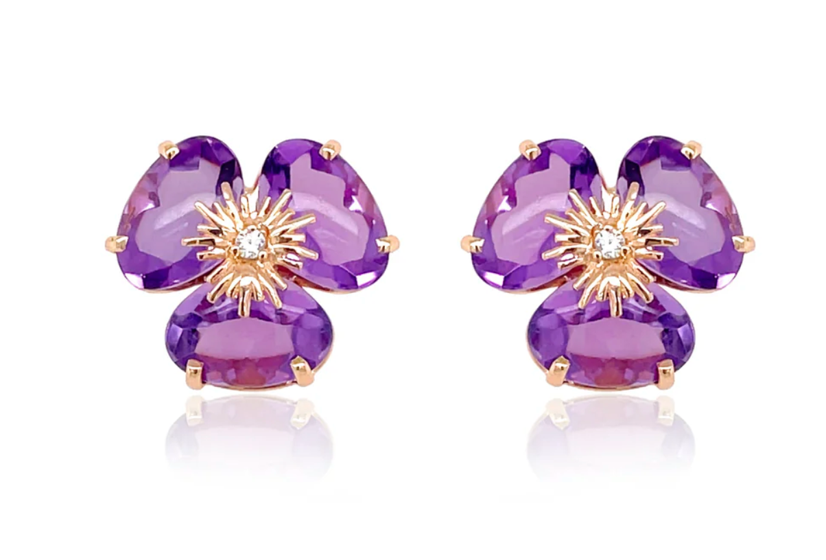 18K PENSÉE EARRINGS - (SMALL)