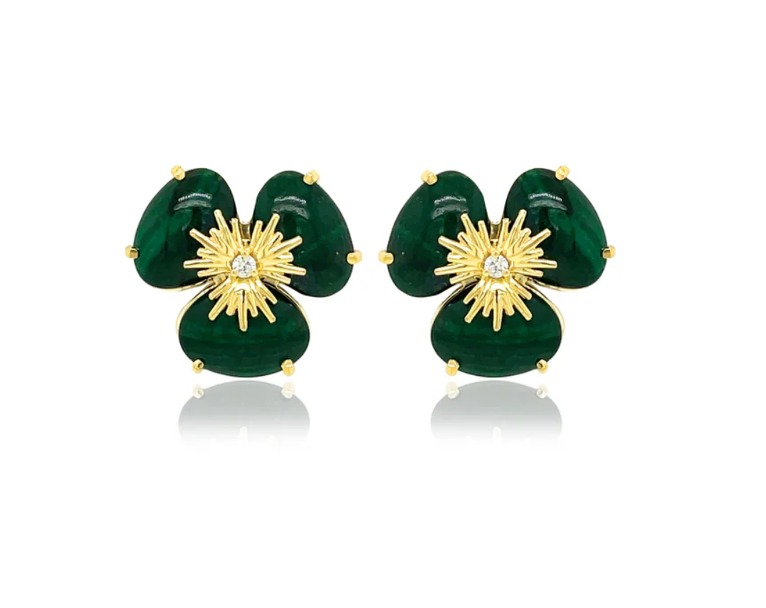 18K PENSÉE EARRINGS - (MEDIUM)