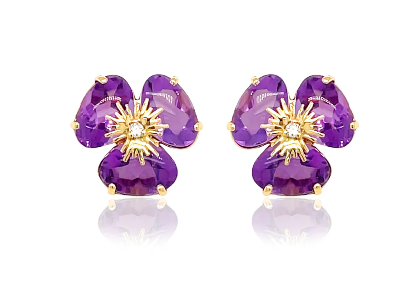 18K PENSÉE EARRINGS - (MEDIUM)