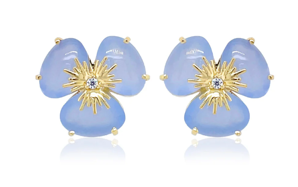 18K PENSÉE EARRINGS - (MEDIUM)