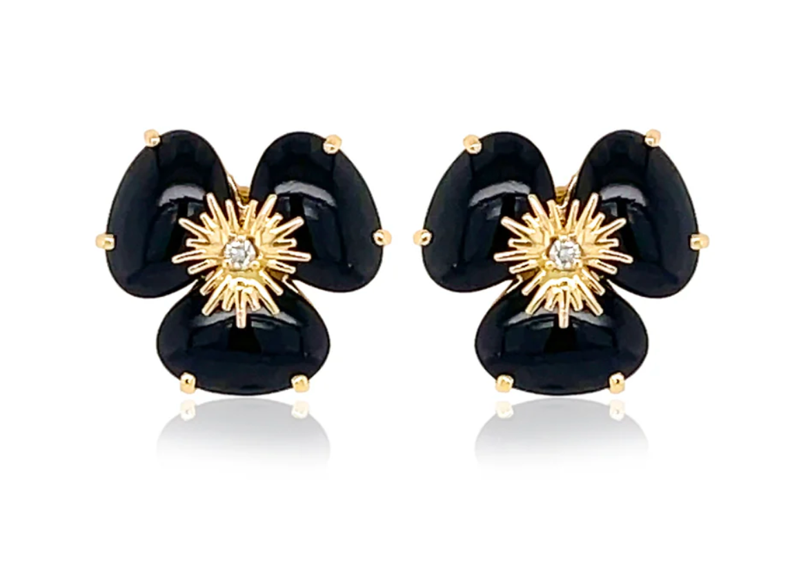 18K PENSÉE EARRINGS - (MEDIUM)