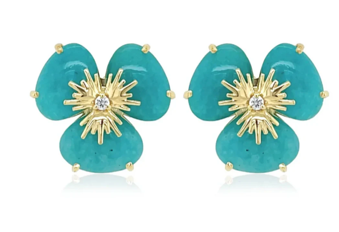 18K PENSÉE EARRINGS - (MEDIUM)